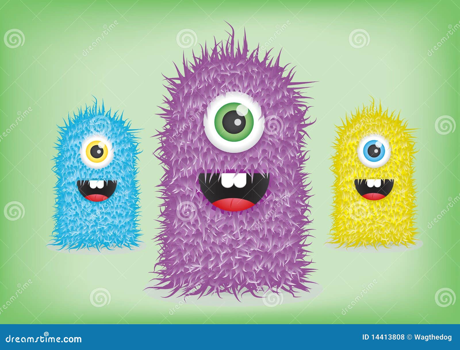 Little furry monsters stock vector. Illustration of fluffy - 14413808