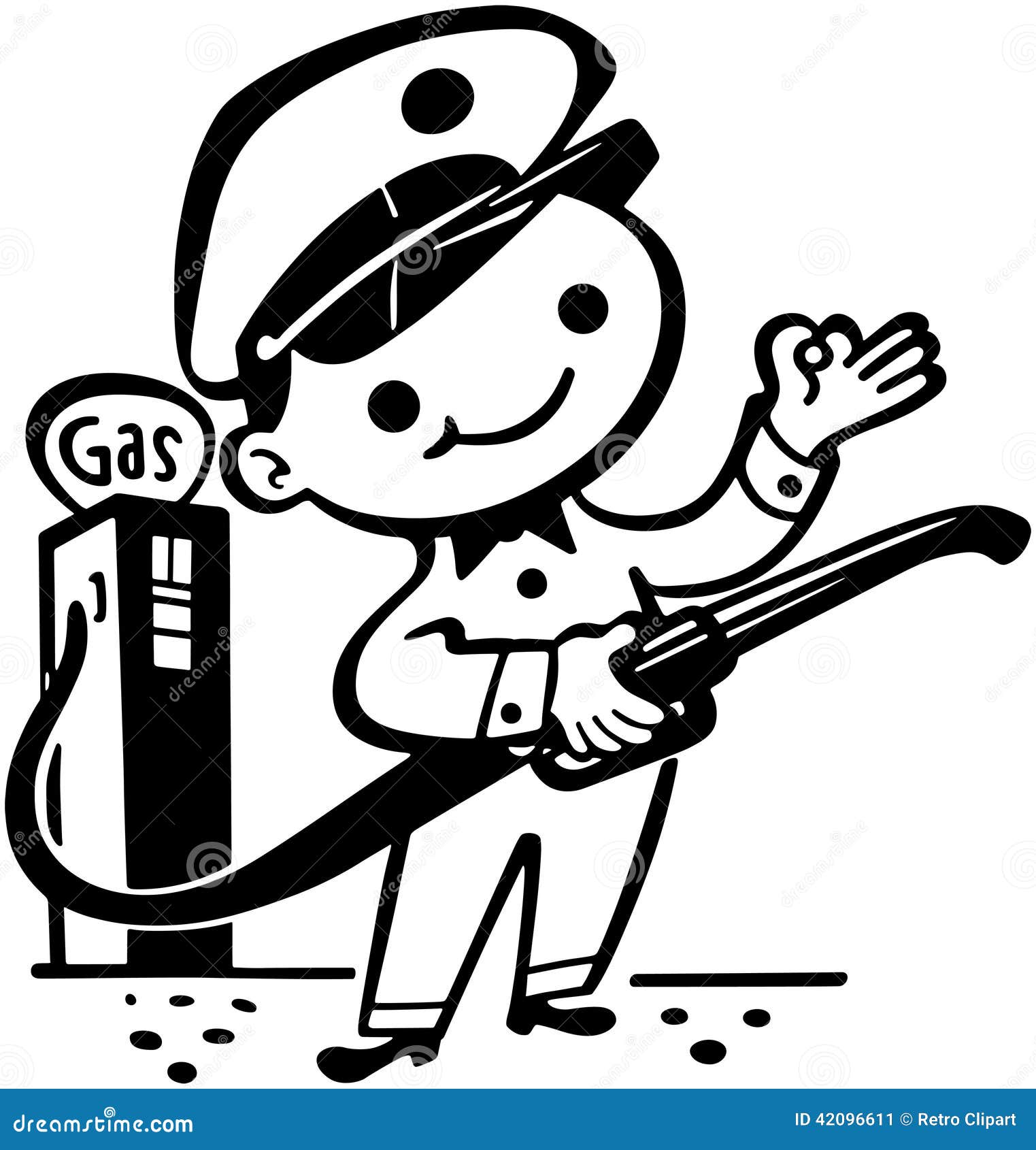 Little Gas Attendant stock vector. Illustration of attendants 42096611