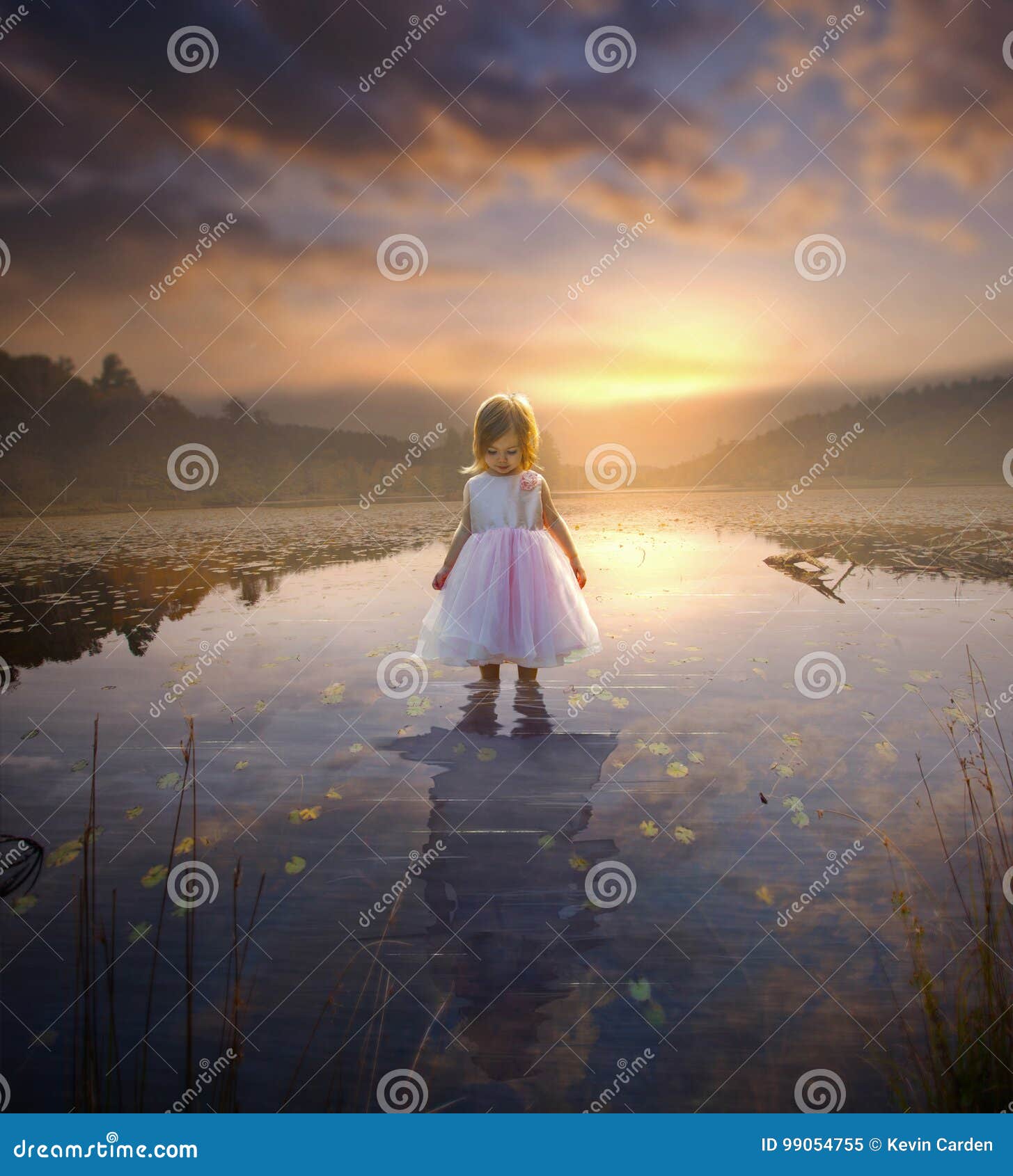 little girl and adult reflection