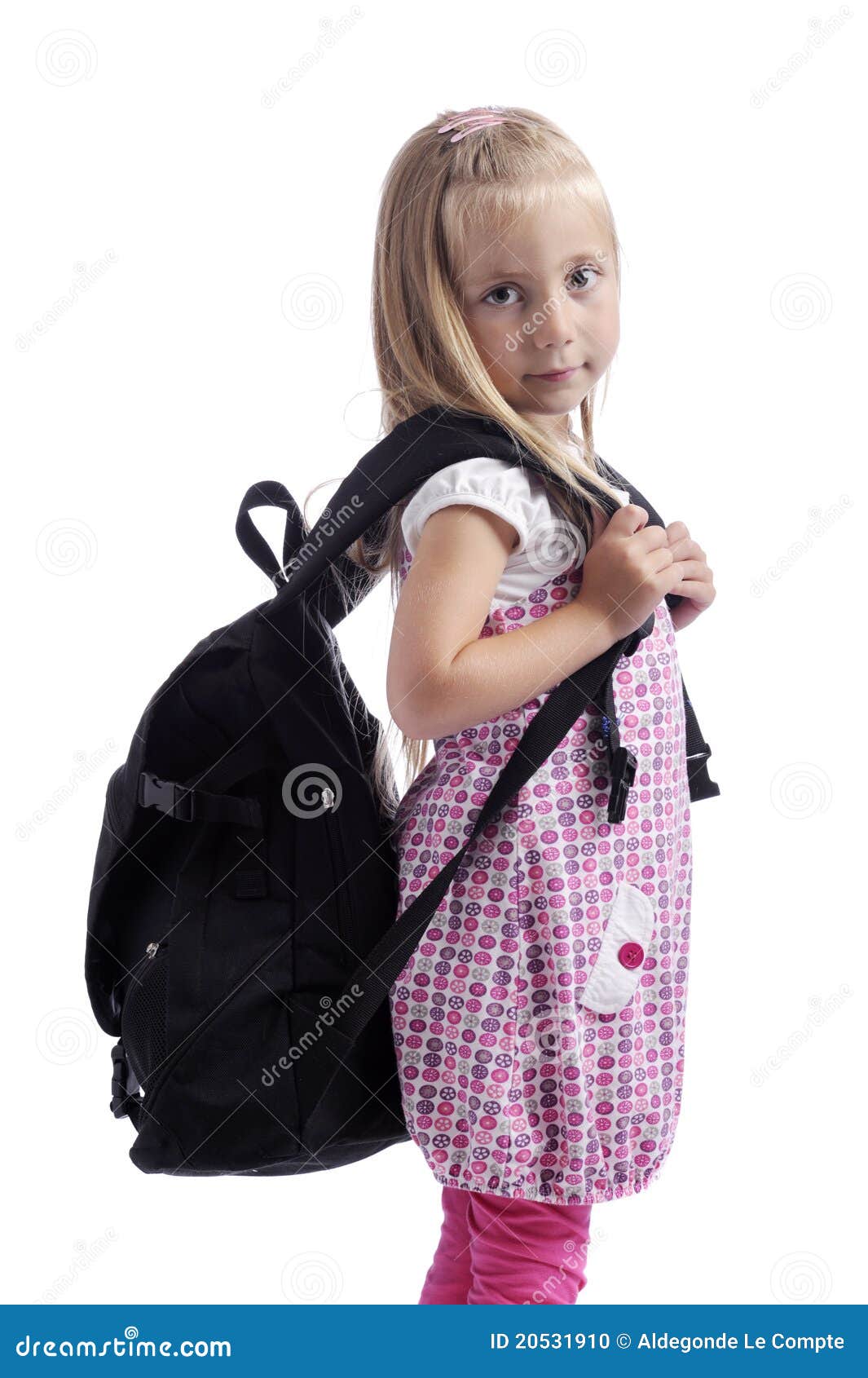 Little Girl With Backpack Stock Photo - Image: 20531910