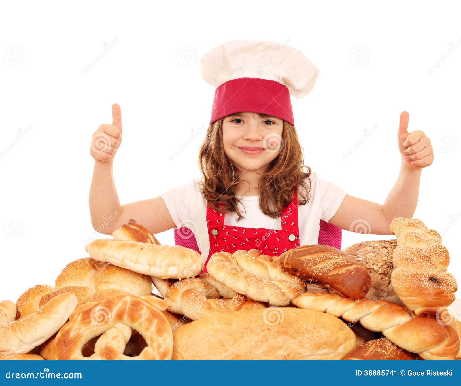 Little Girl Bakery with Thumbs Up Stock Image Image of food, bakery 38885741
