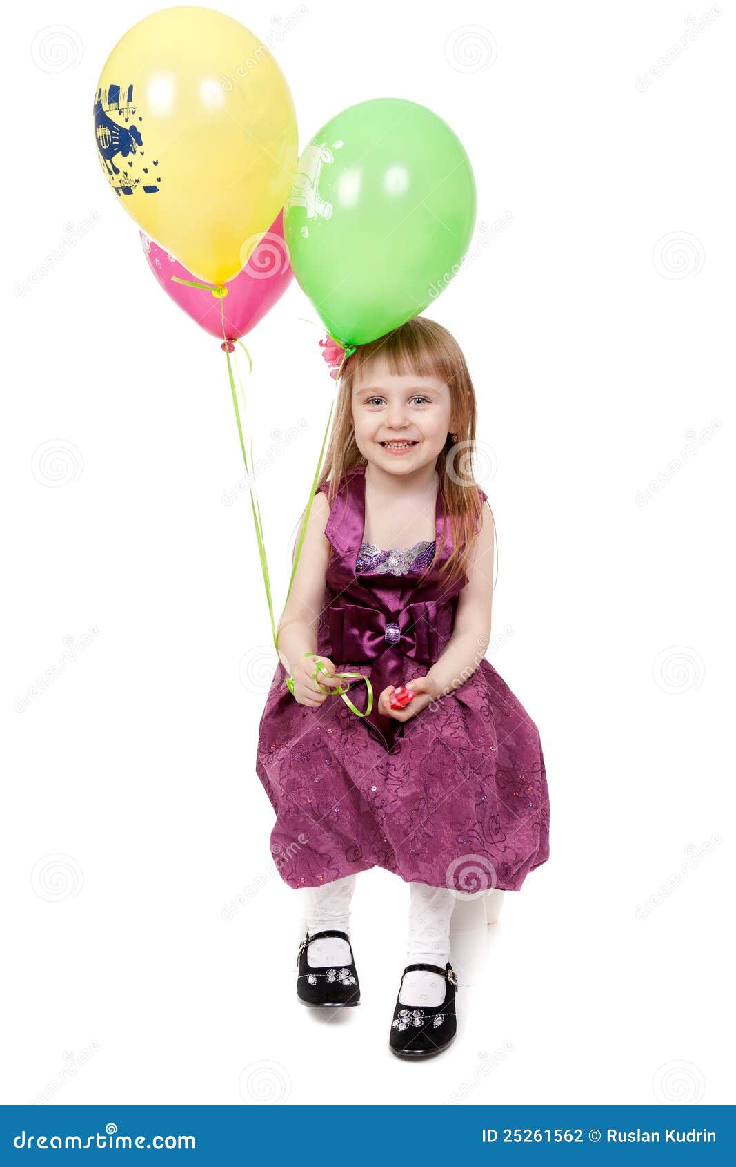 Little girl with balloons stock photo. Image of childhood 25261562