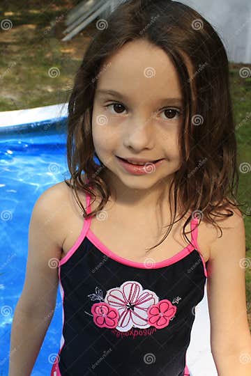 Little Girl in Bathing Suit Stock Image - Image of swim, eyes: 20353547