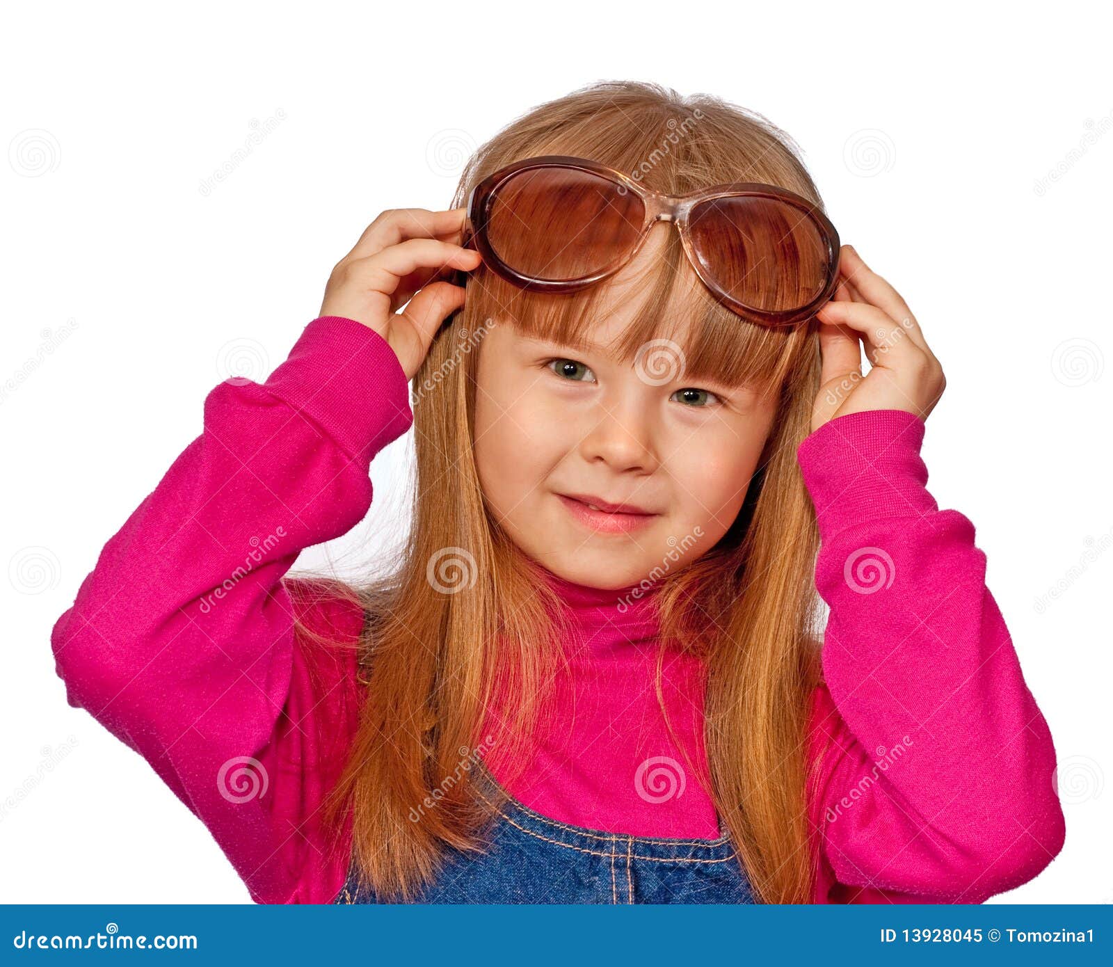 Little Girl with Big Sunglasses Stock Image Image of blond, head 13928045