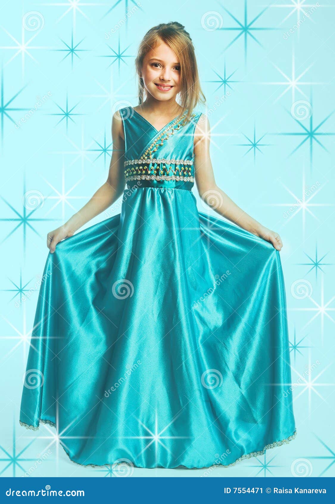 Little girl in blue dress stock image. Image of family 7554471