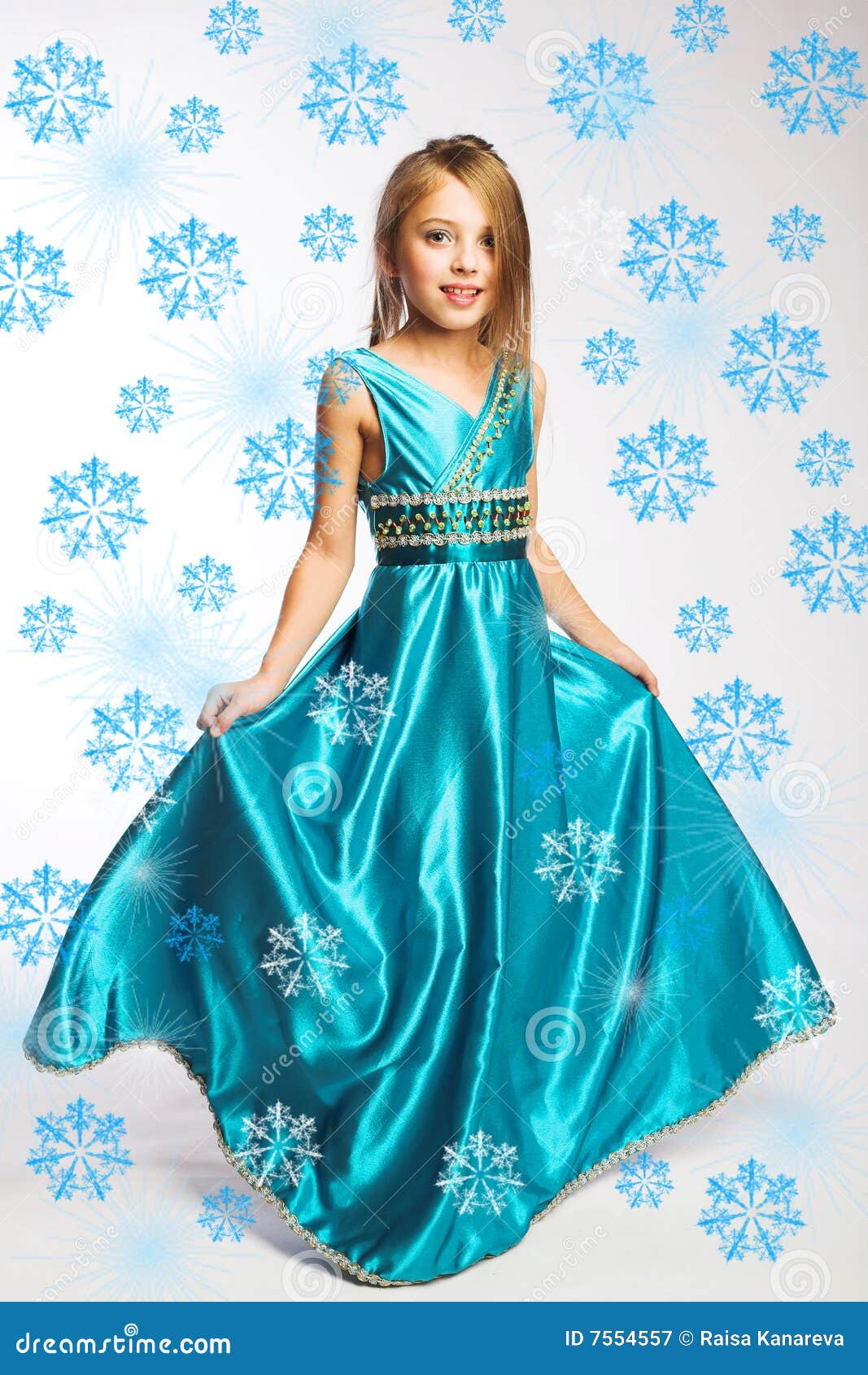 Little Girl In Blue Dress Royalty Free Stock Photography 