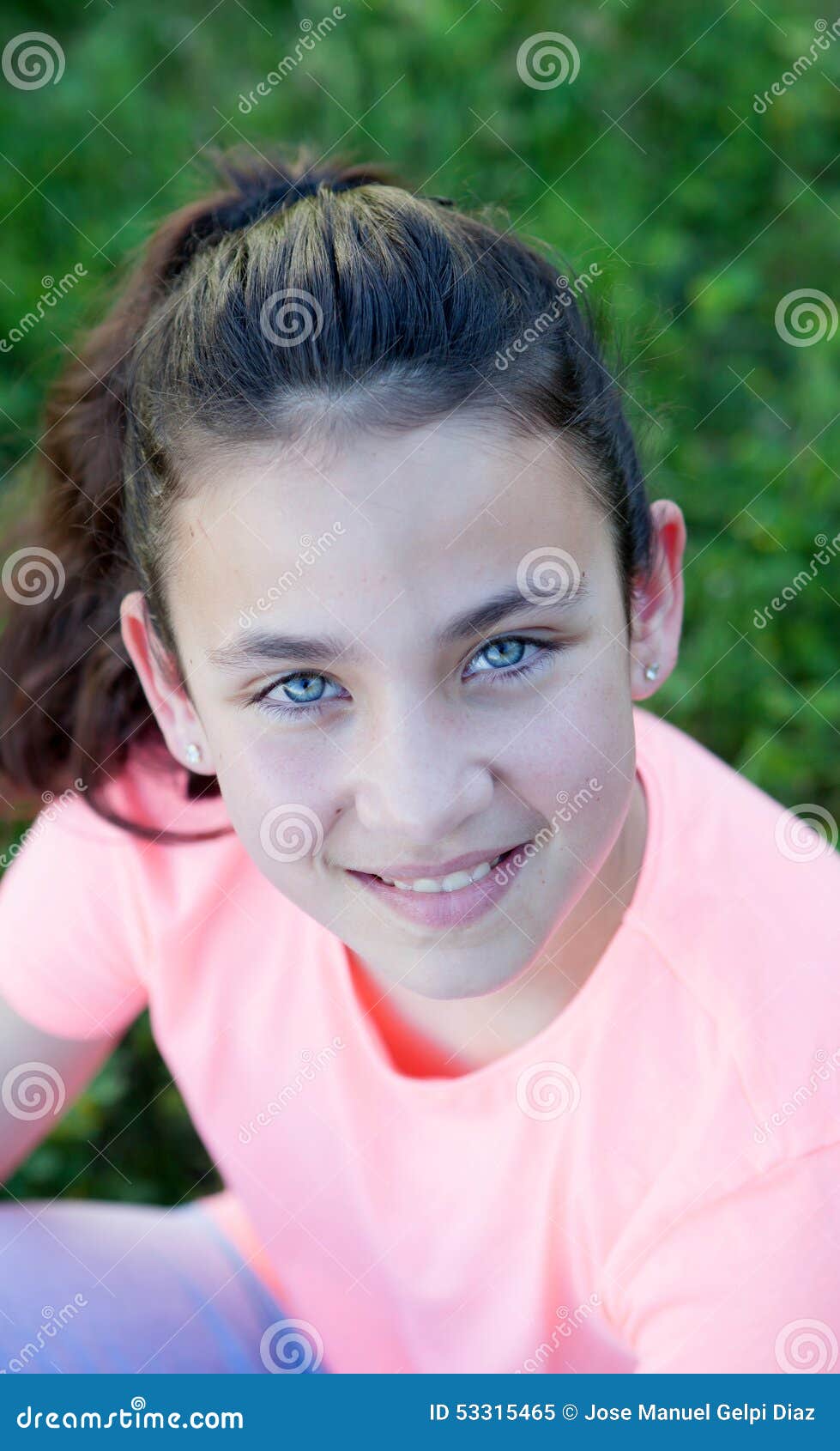 Little Girl with Blue Eyes Outside Stock Image - Image of lifestyle ...