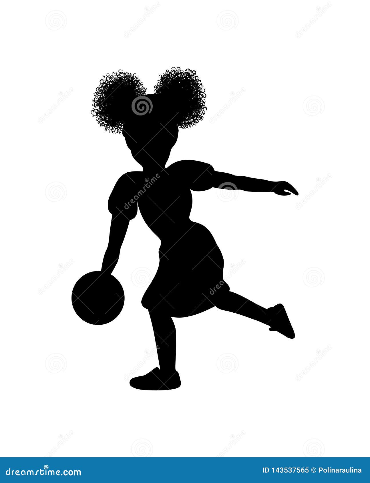 Download Little Girl Bowler Throws A Bowling Ball Cricut Vector ...