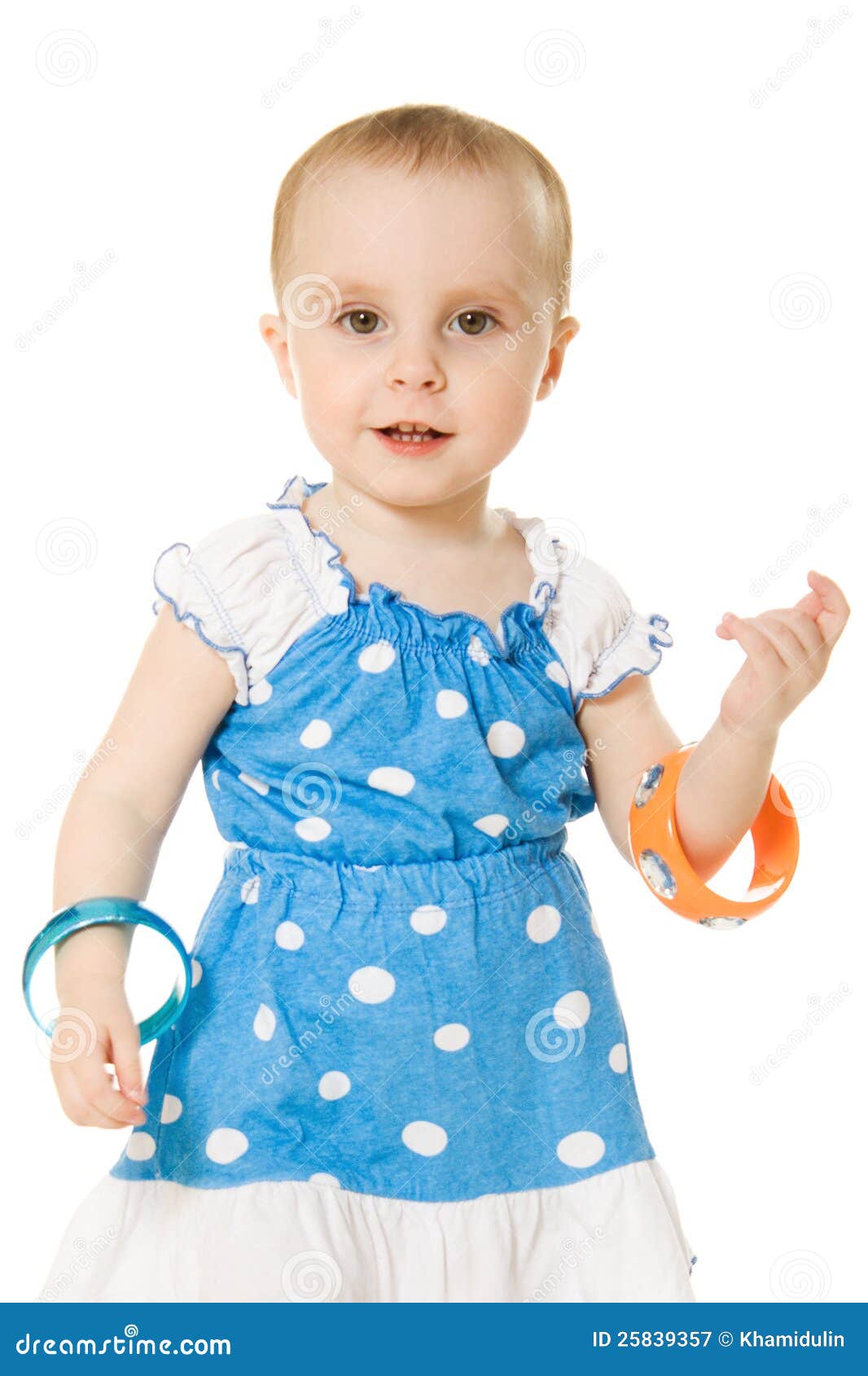 Little Girl with Bracelets on Their Hands Stock Image Image of cute