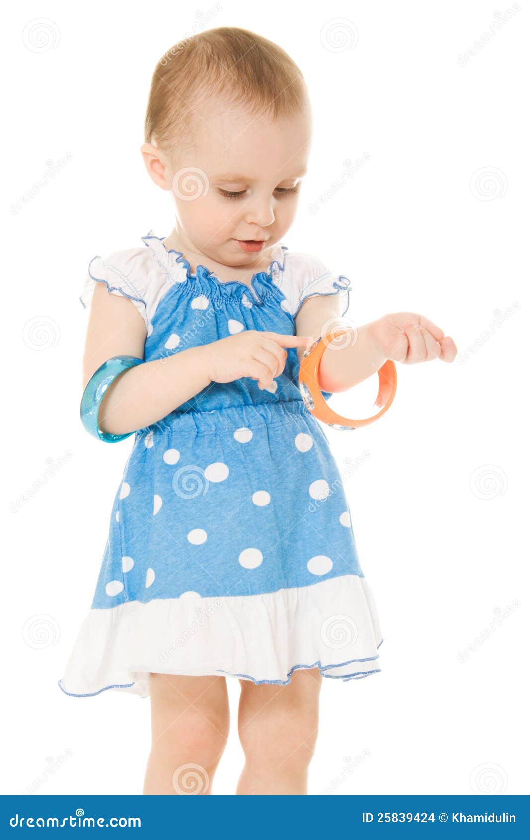 Little Girl with Bracelets on Their Hands Stock Photo Image of