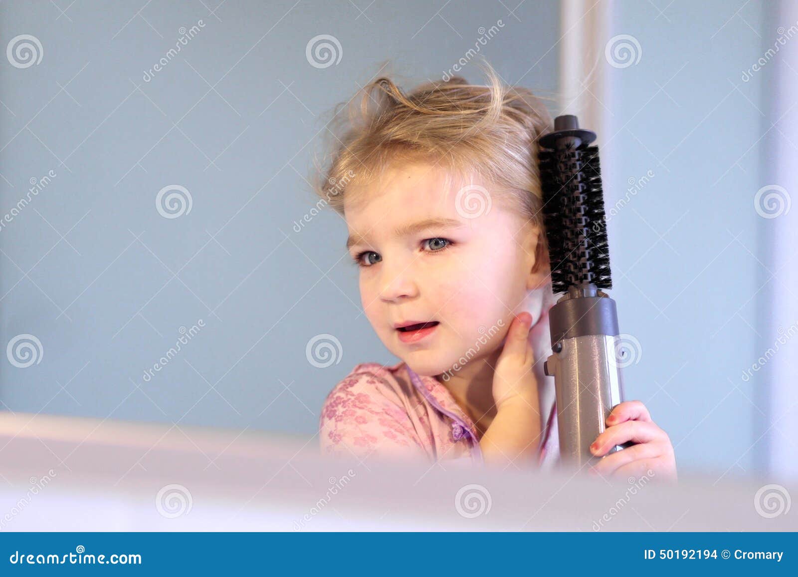 Blonde Toddler Girls Porn - Little Girl Brushing Her Hair Stock Photo - Image of hands ...