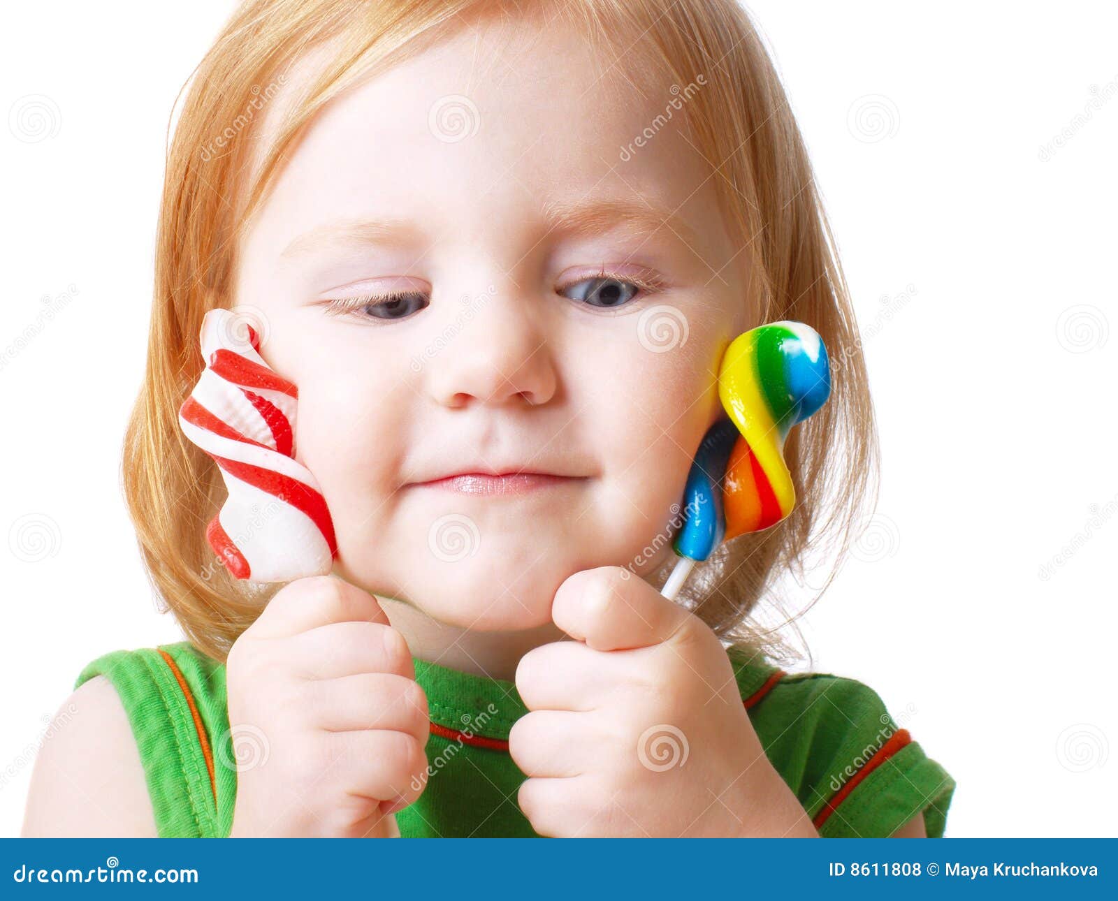 Little girl with candy stock photo. Image of happiness 8611808