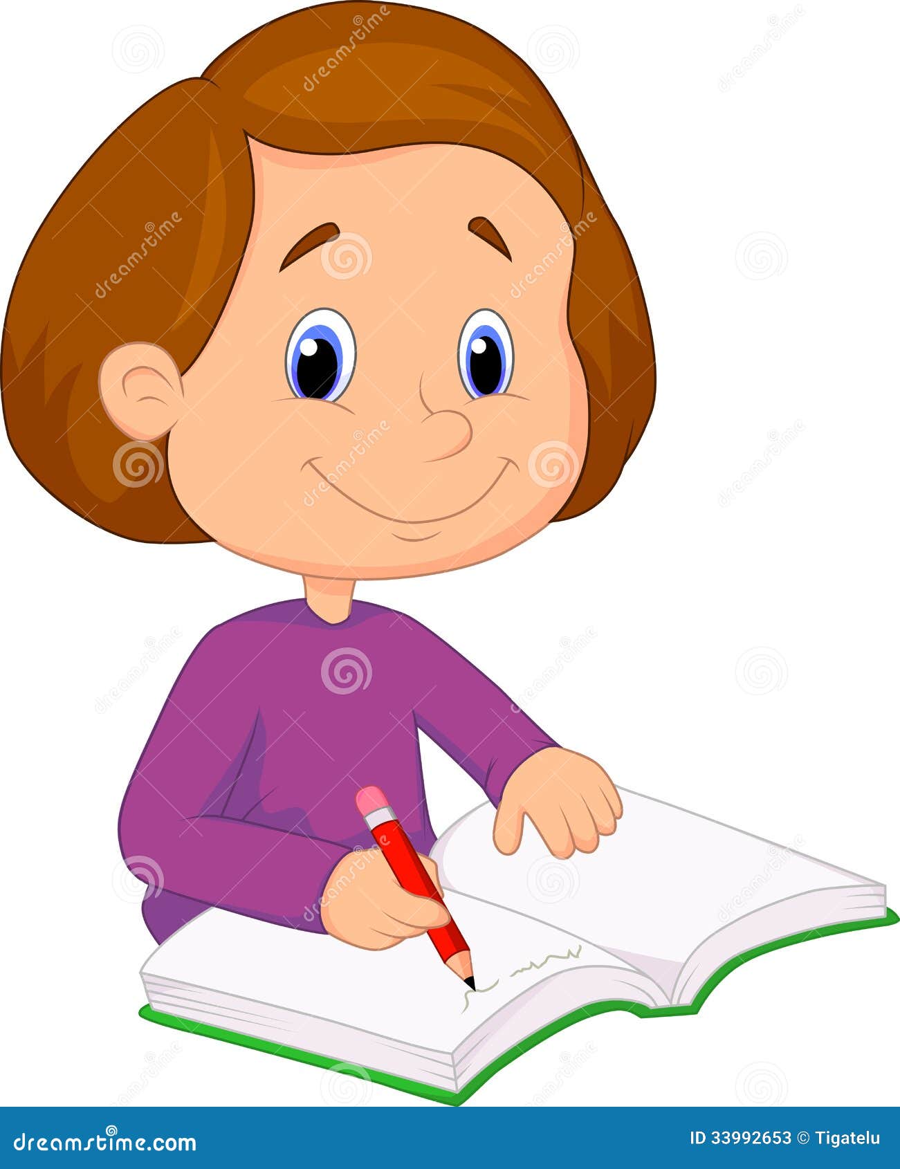 Little Girl Cartoon Writing on a Book Stock Vector - Illustration of student, cute: 33992653 Little Girl Cartoon Writing on a Book Stock Vector - Illustration of student, cute: 33992653