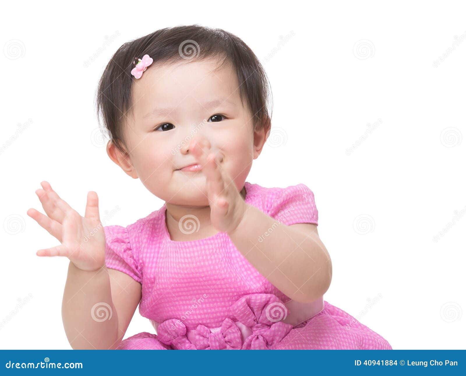 Little girl clapping hand stock photo. Image of asia 40941884