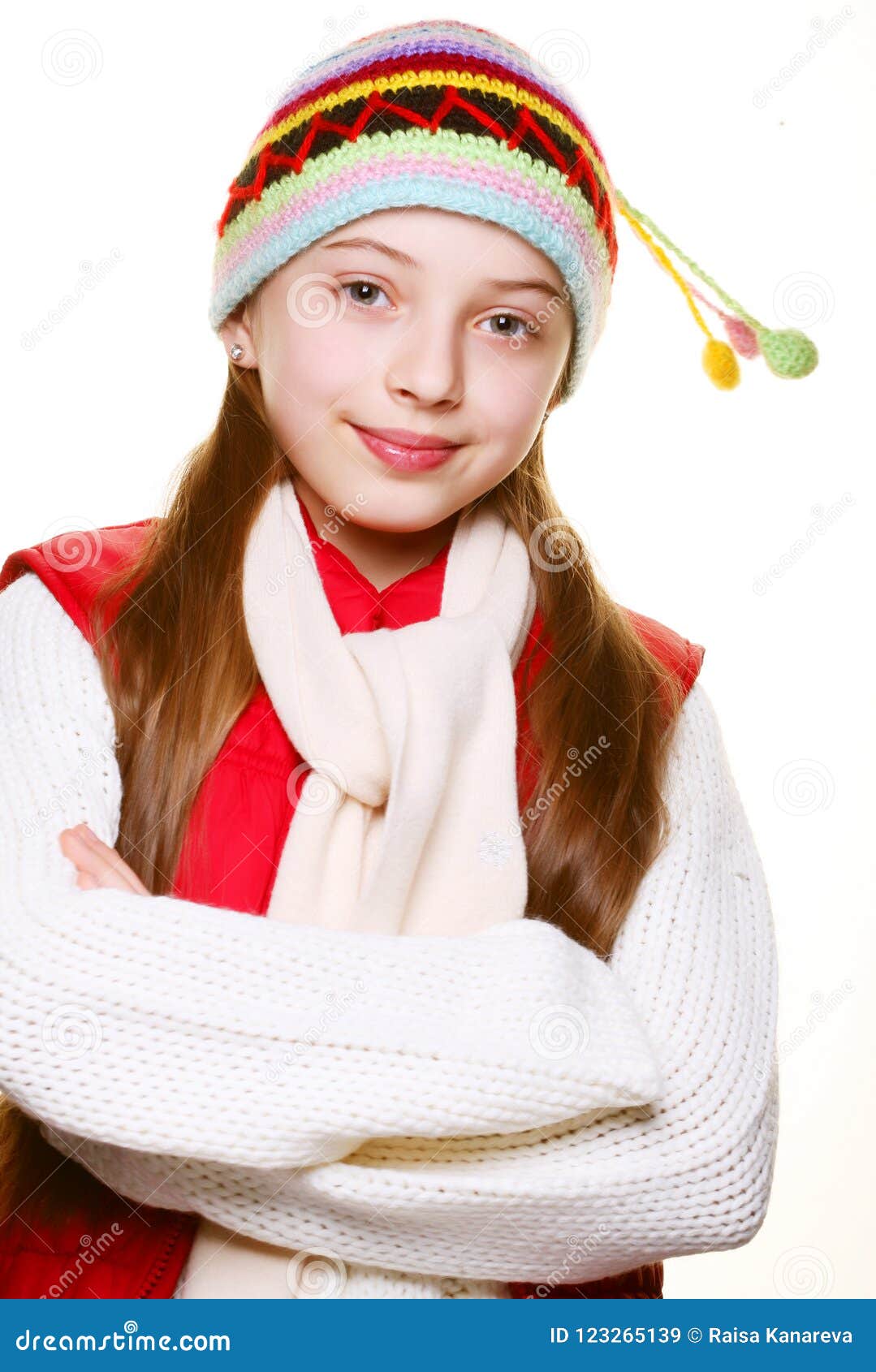 Little Girl with Clothes for the Winter Stock Image - Image of looking ...