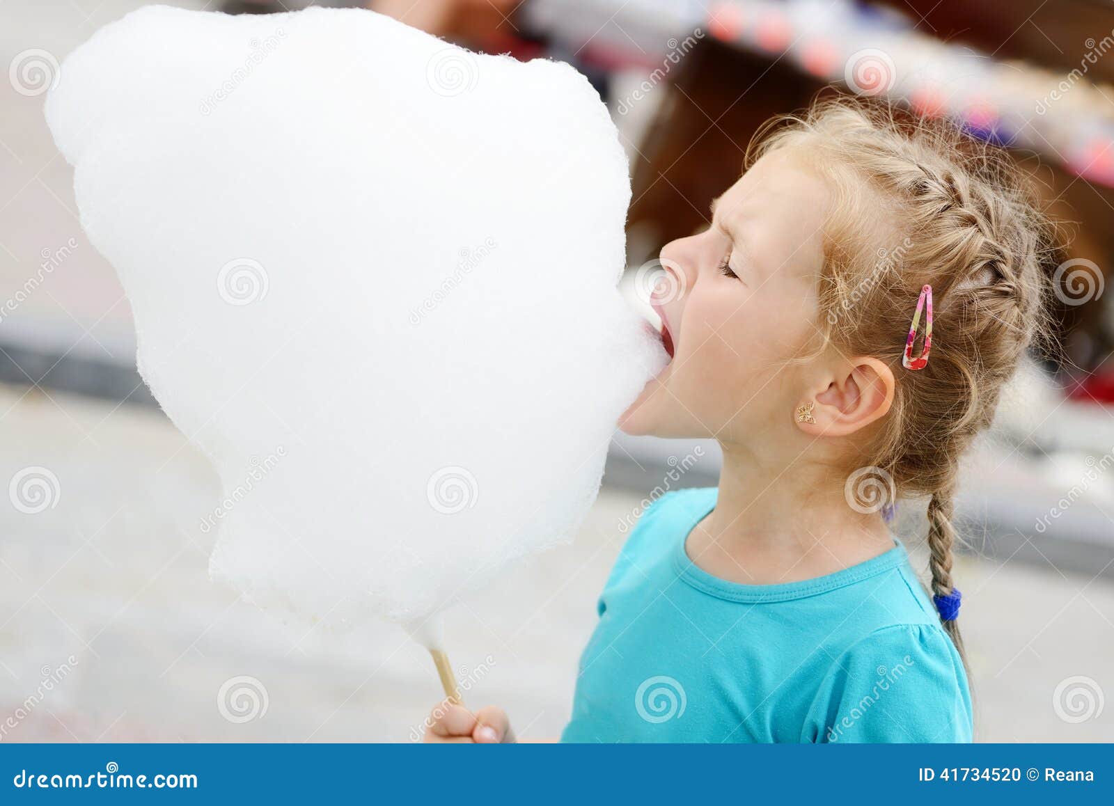 Little Girl with Cotton Candy Stock Photo Image of expression