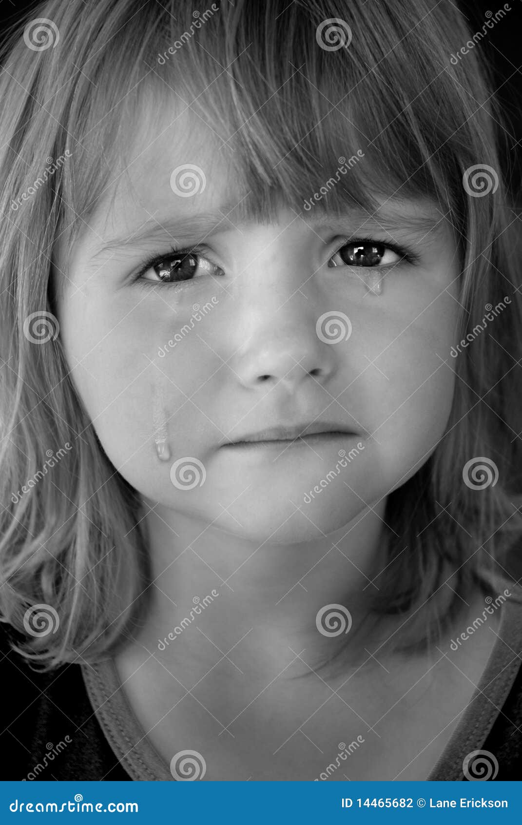 small girl crying