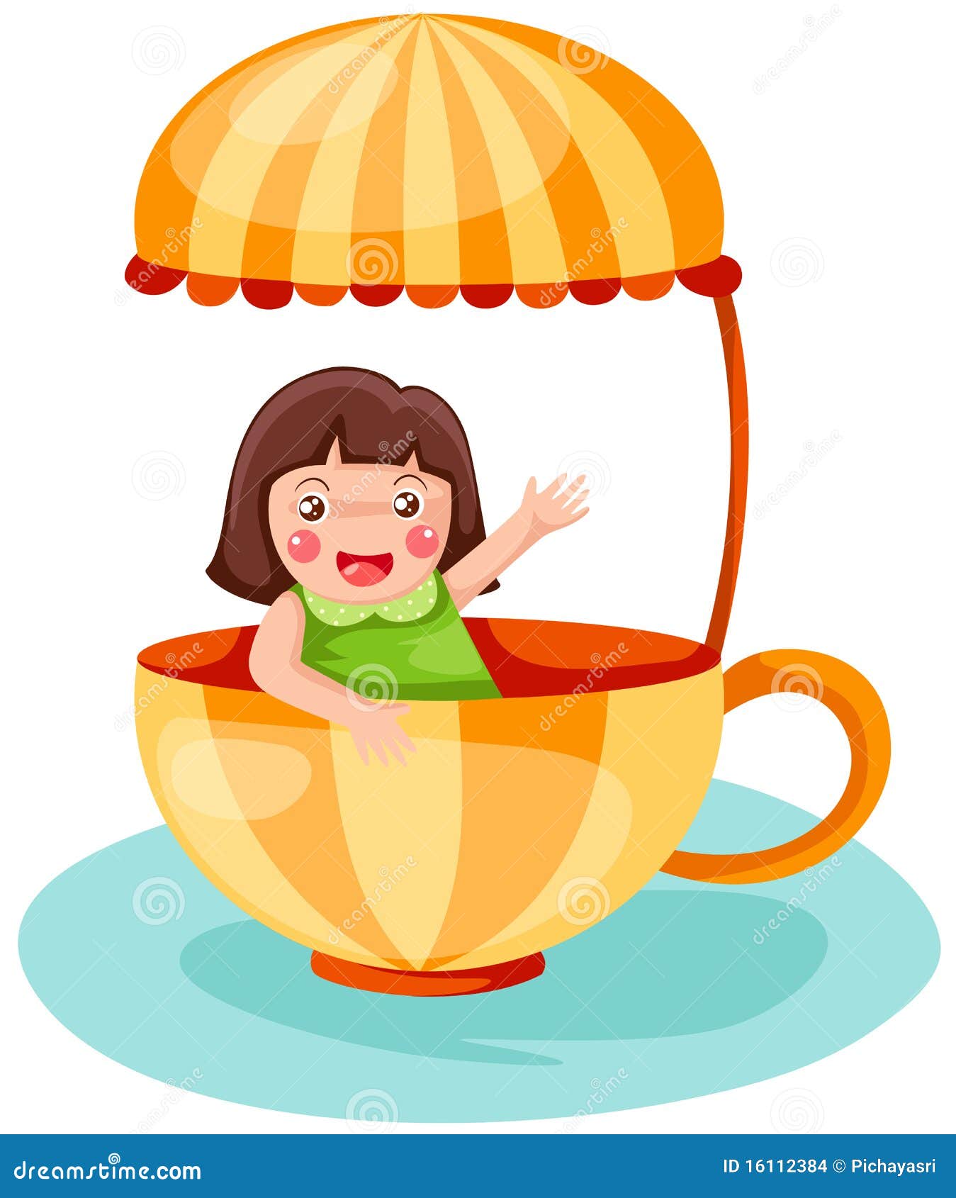 Little girl in a cup stock illustration. Illustration of shop - 16112384