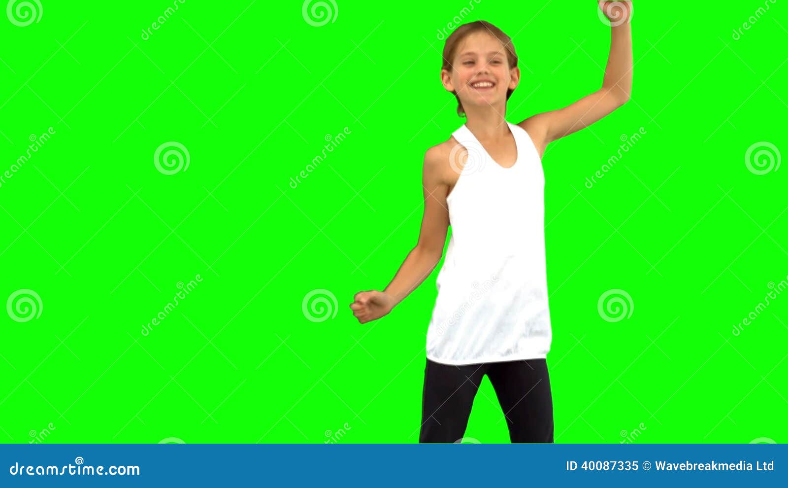 Little Girl Dancing on Green Screen Stock Video Video of screen
