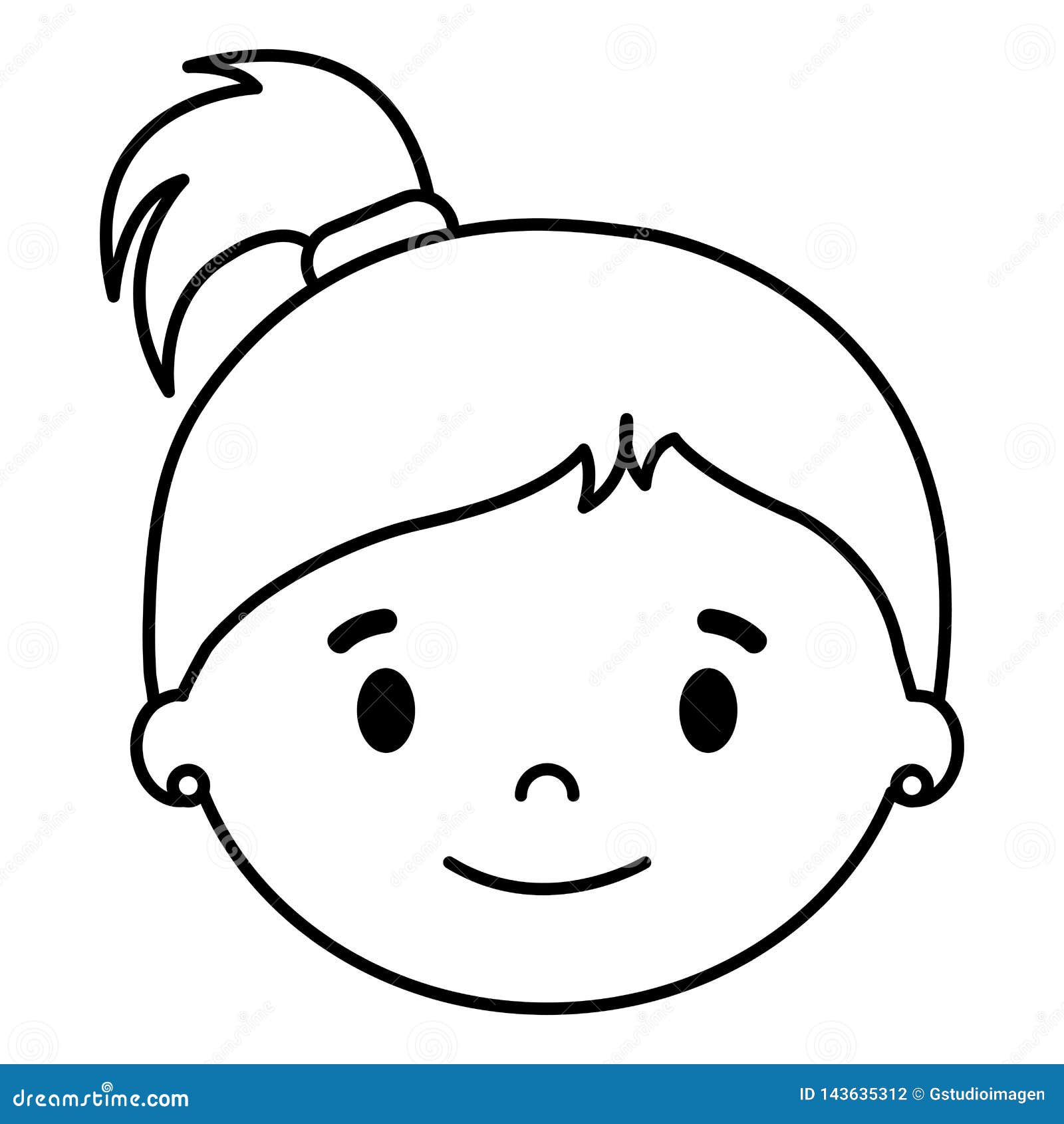 Little Girl Daughter Head Character Stock Vector - Illustration of ...