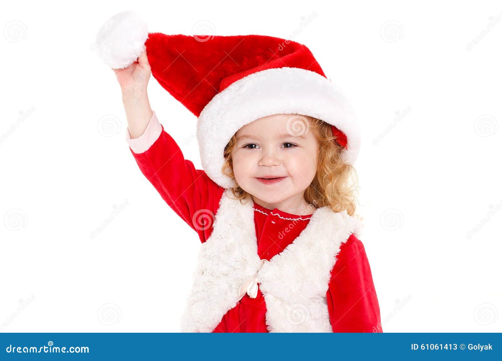 Little Girl Dressed As Santa Claus. Stock Image - Image of beauty, face ...