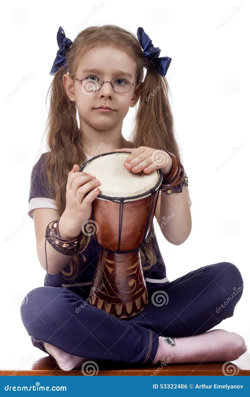 Little girl drum stock photo. Image of attractive, cute 53322486