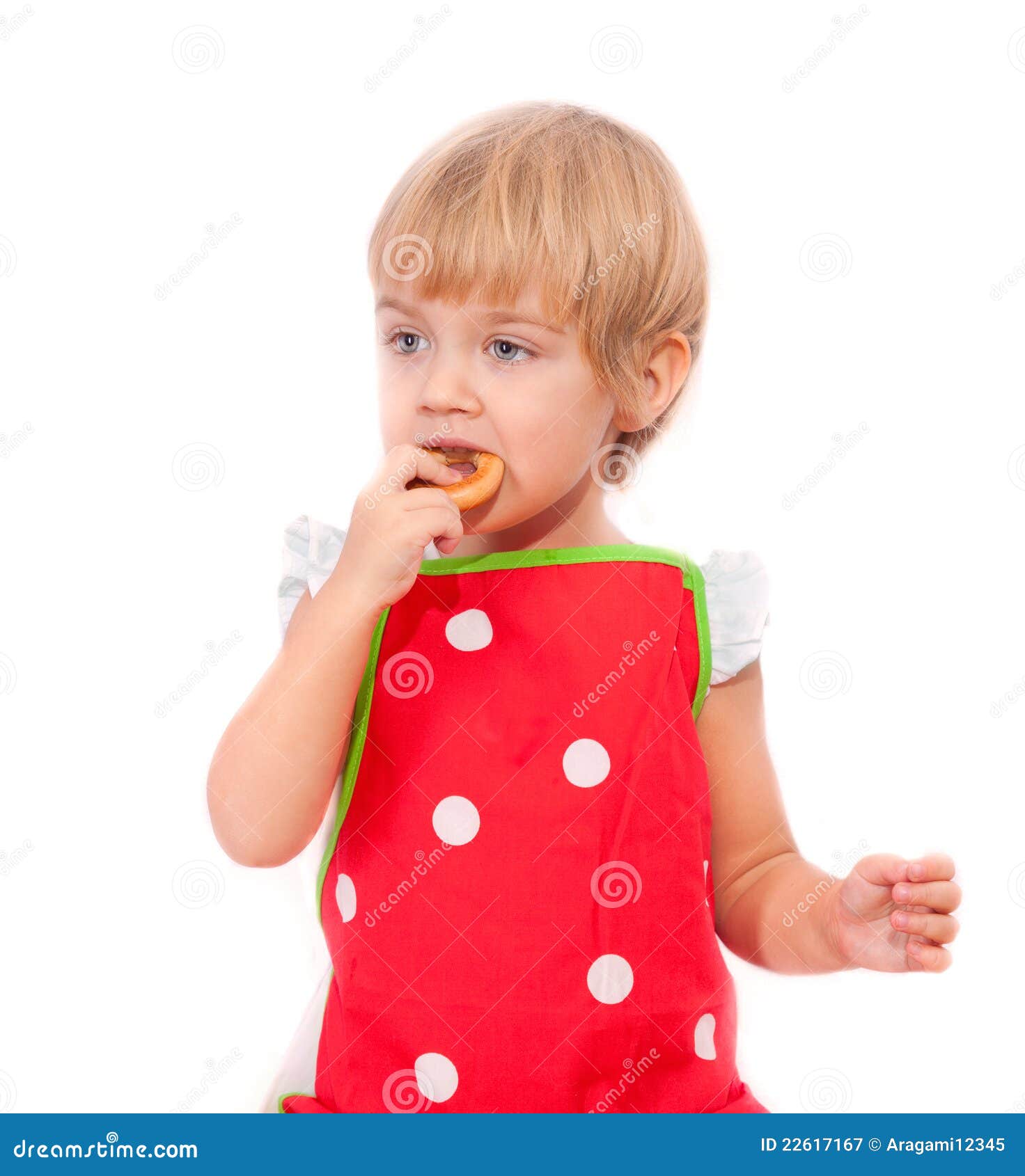 Little girl eating bagel stock image. Image of diet, meal - 22617167