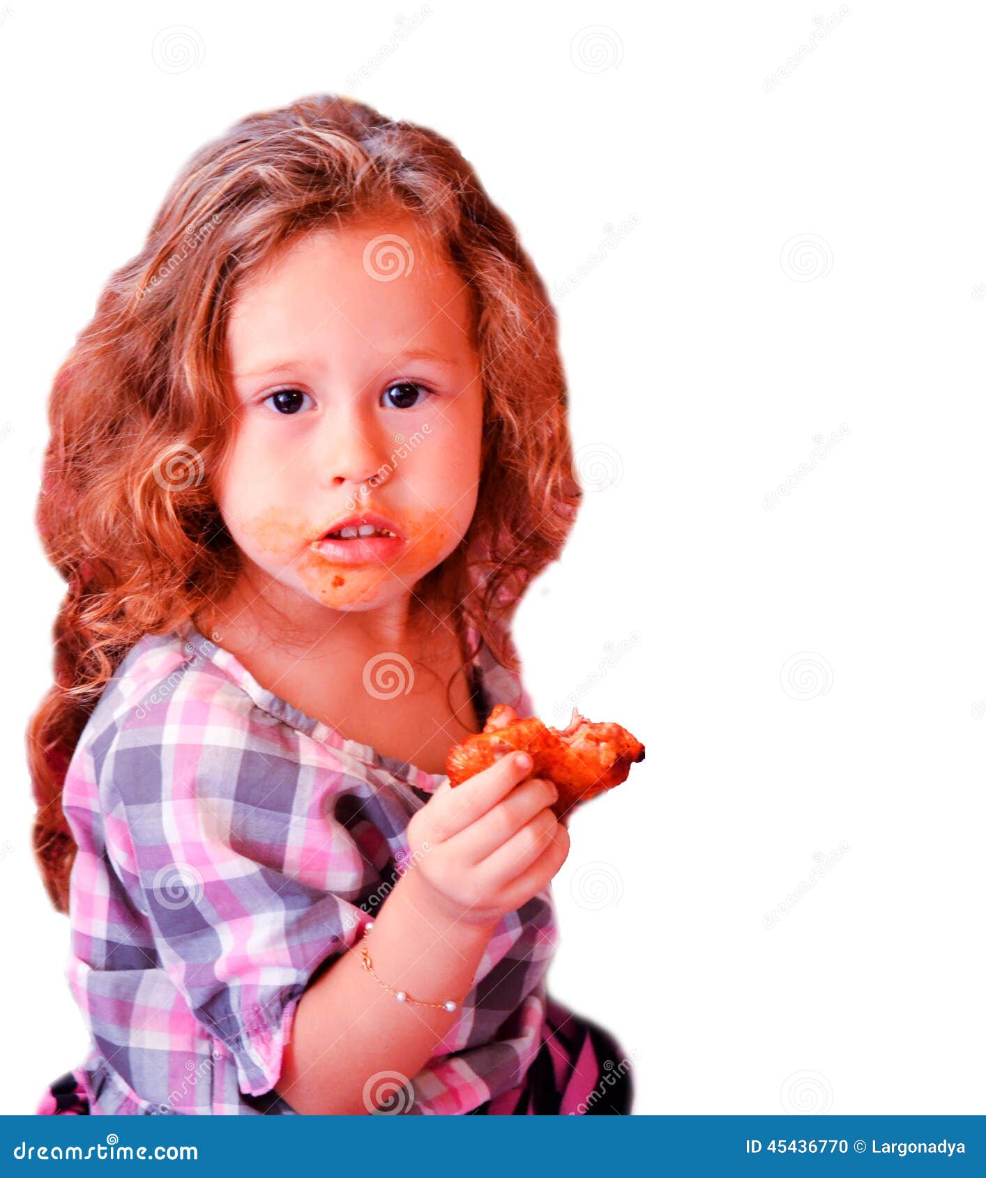 Little girl eats. stock photo. Image of house, cute, baby 45436770