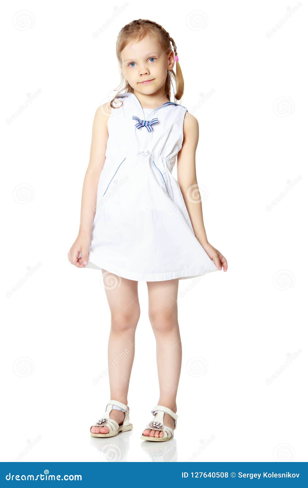 The Little Girl is Full-length. Stock Photo - Image of happiness ...