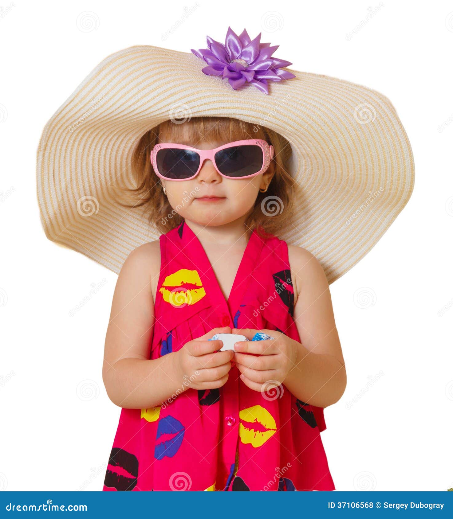 Little Girl in a Hat and Glasses Stock Photo Image of lifestyles