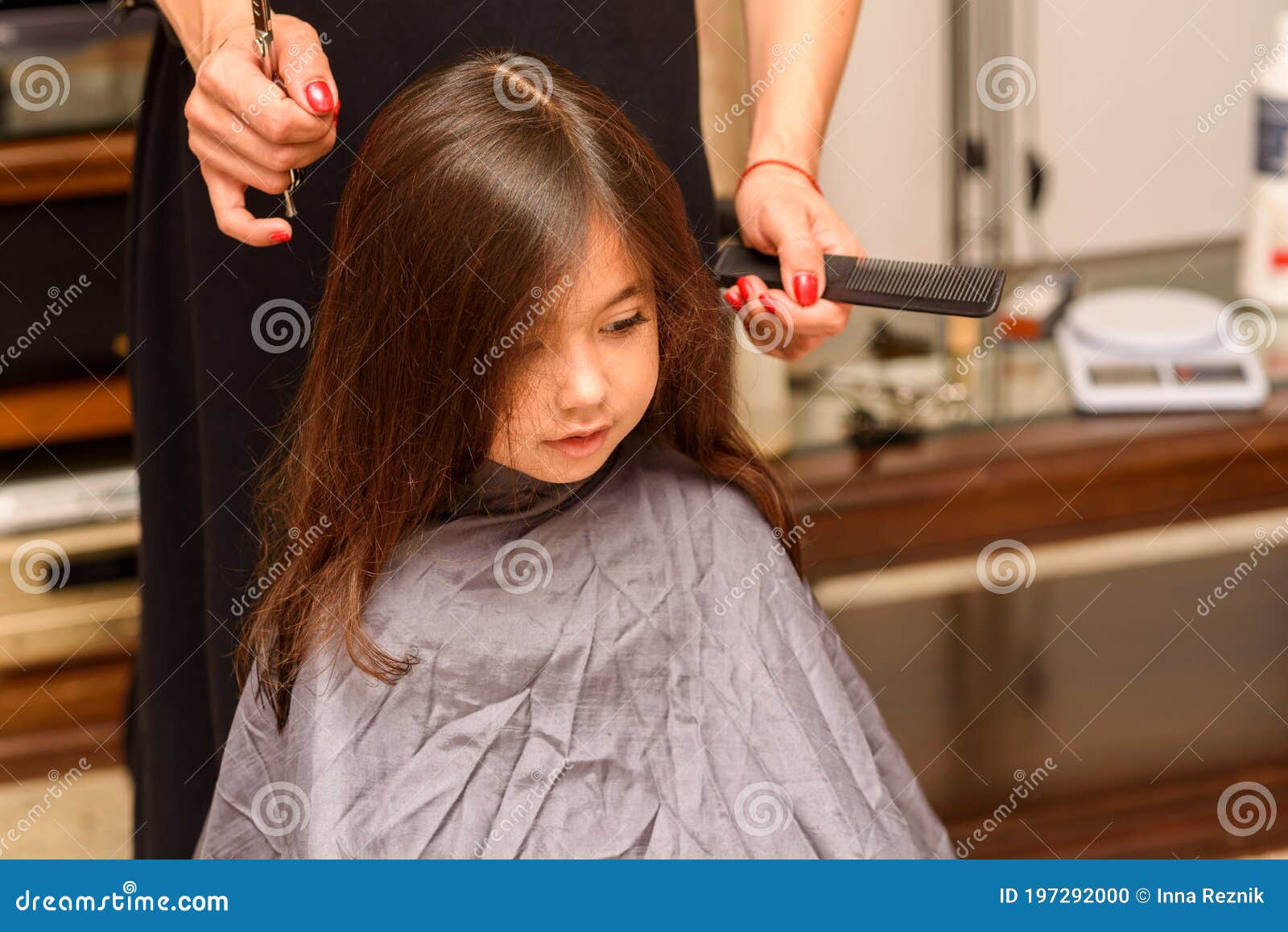 Little Girl Having Her Hair Cut. New Normal Skillsets in Effect. Stock Photo - Image of hair, lockdown: 197292000 Little Girl Having Her Hair Cut. New Normal Skillsets in Effect. Stock Photo - Image of hair, lockdown: 197292000