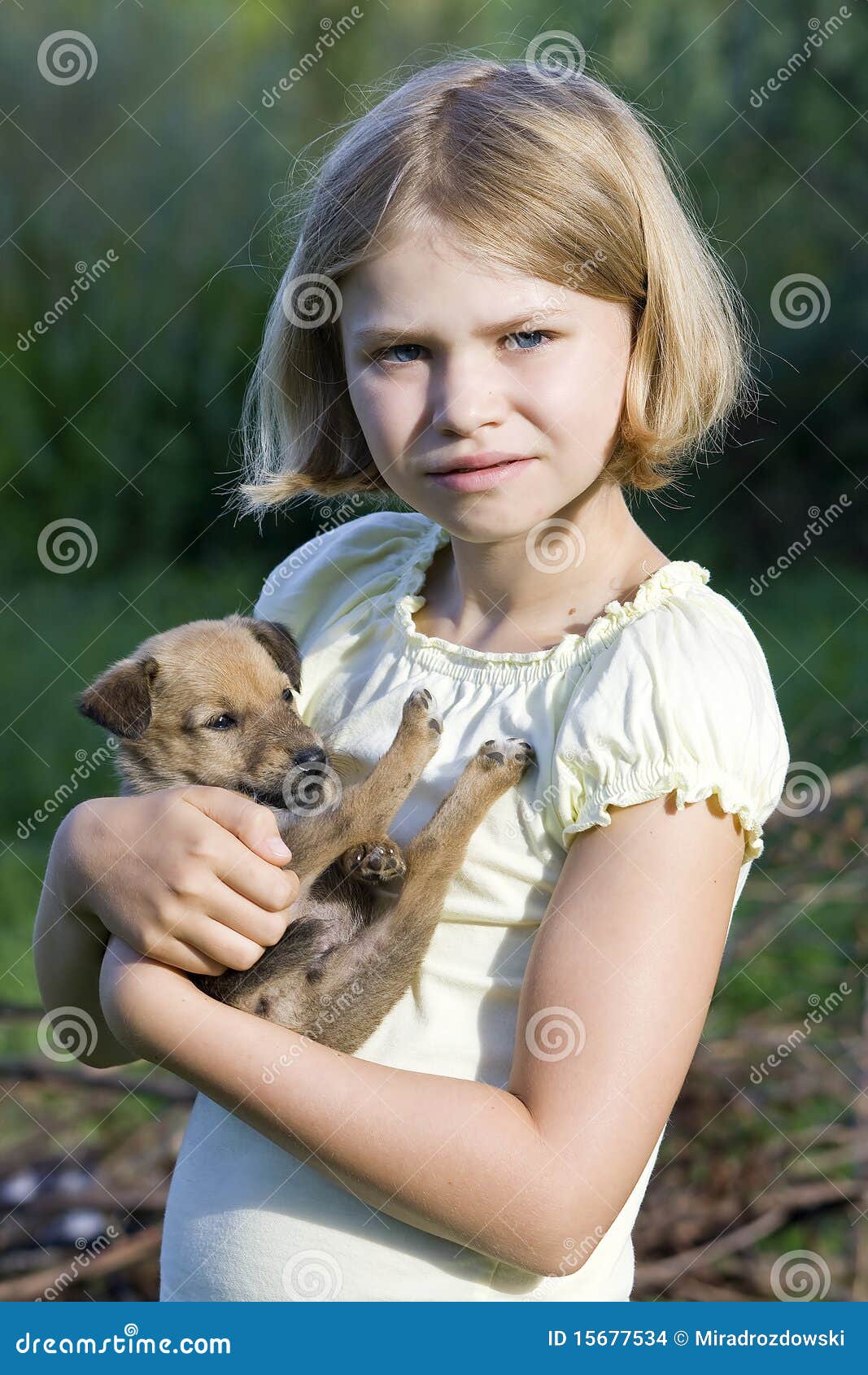 Little girl and her dog stock photo. Image of head, little - 15677534