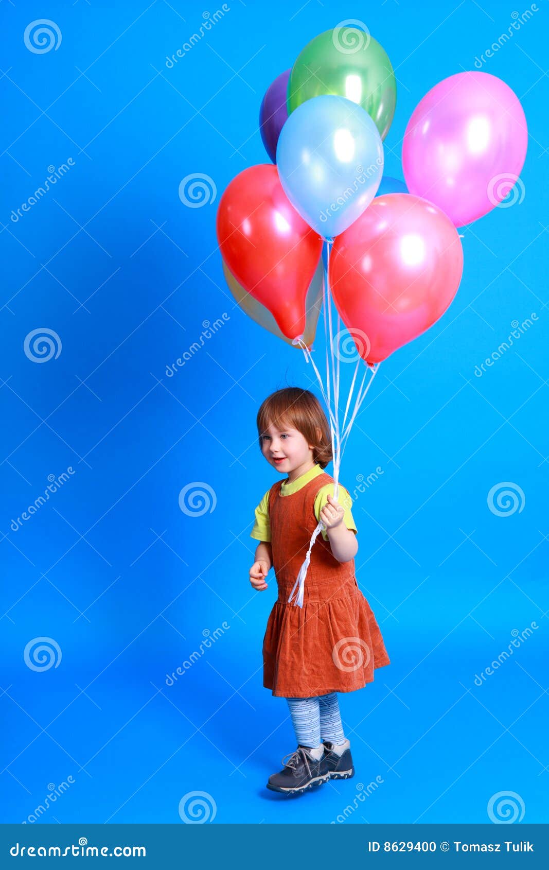 Little Girl Holding Balloons Stock Photo Image of caucasian, female