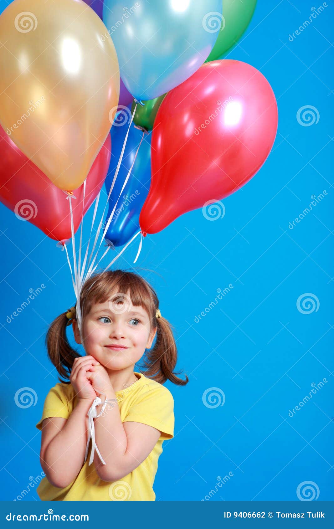 Little Girl Holding Balloons Stock Photography Image 9406662