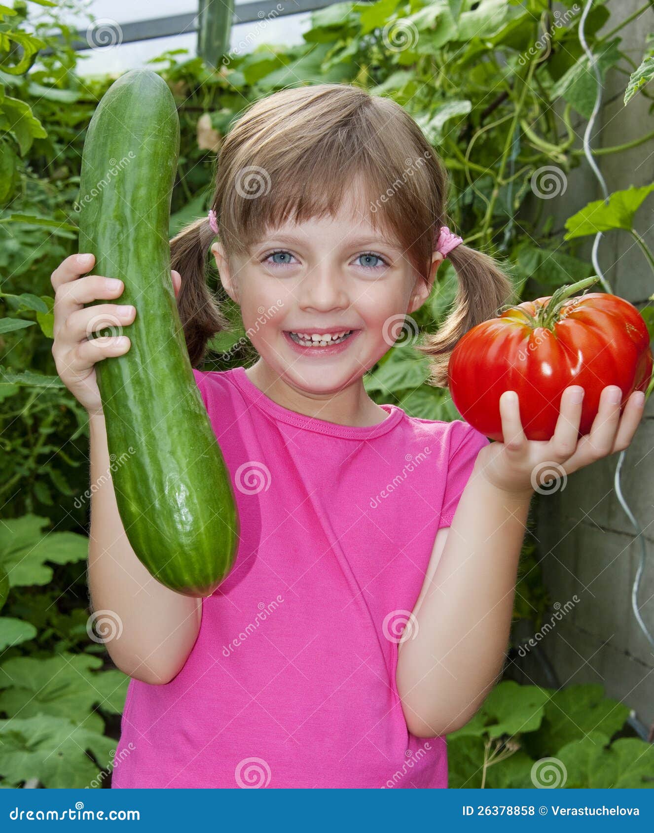 Little Girl Holding Vegetables Stock Photo - Image of caucasian, joyful