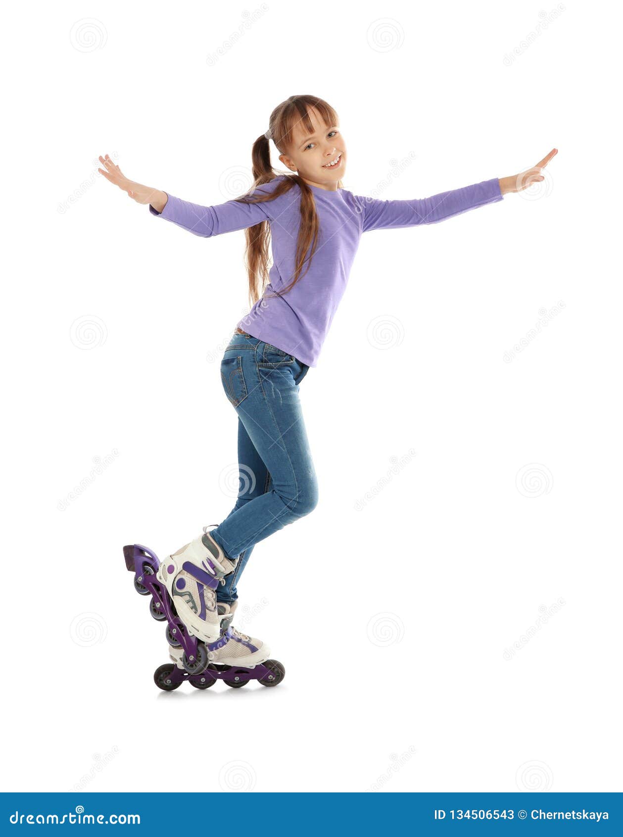 Little Girl with Inline Roller Skates Stock Image Image of healthy