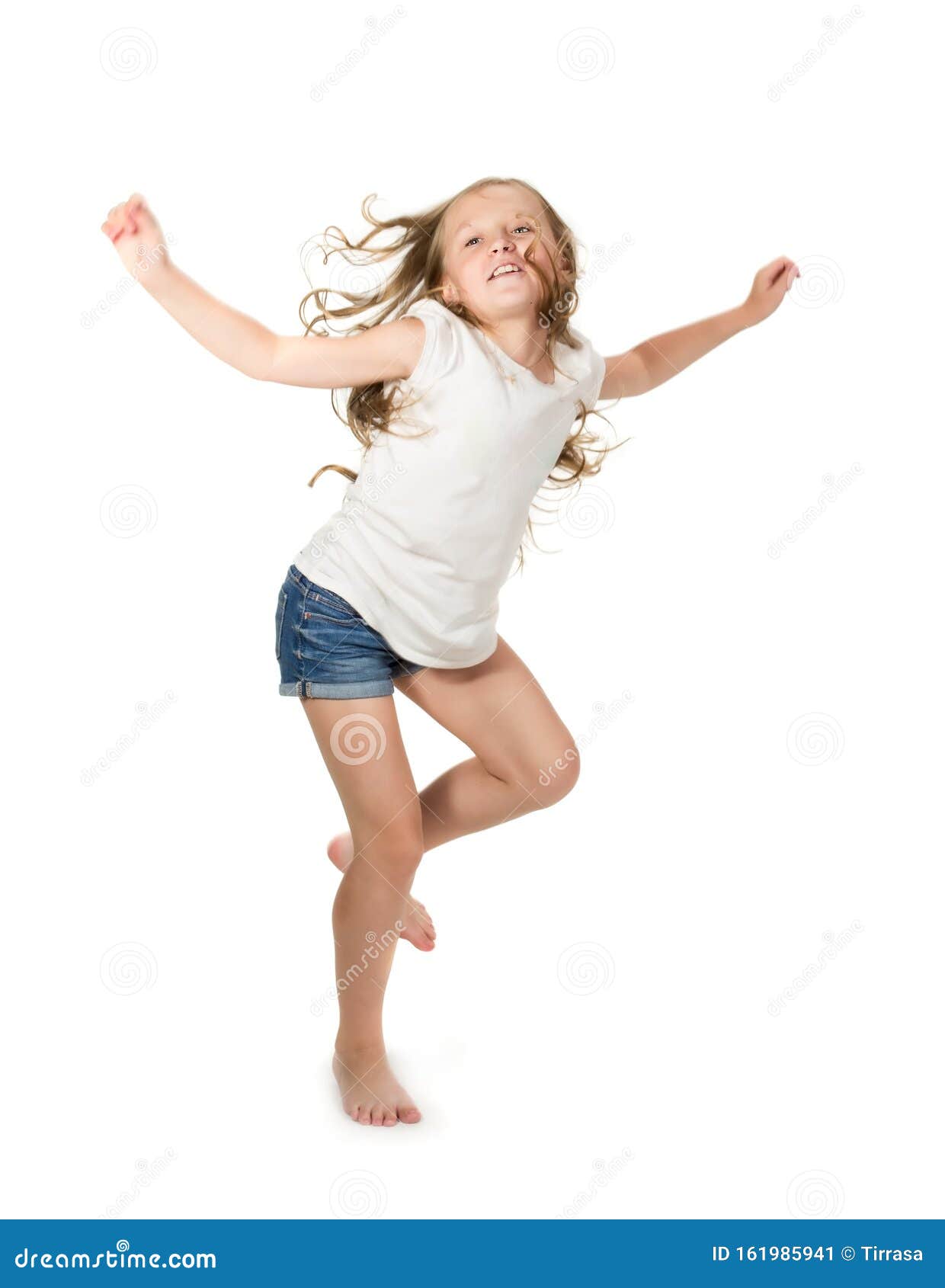 Little girl jumping stock image. Image of daughter, beauty 161985941