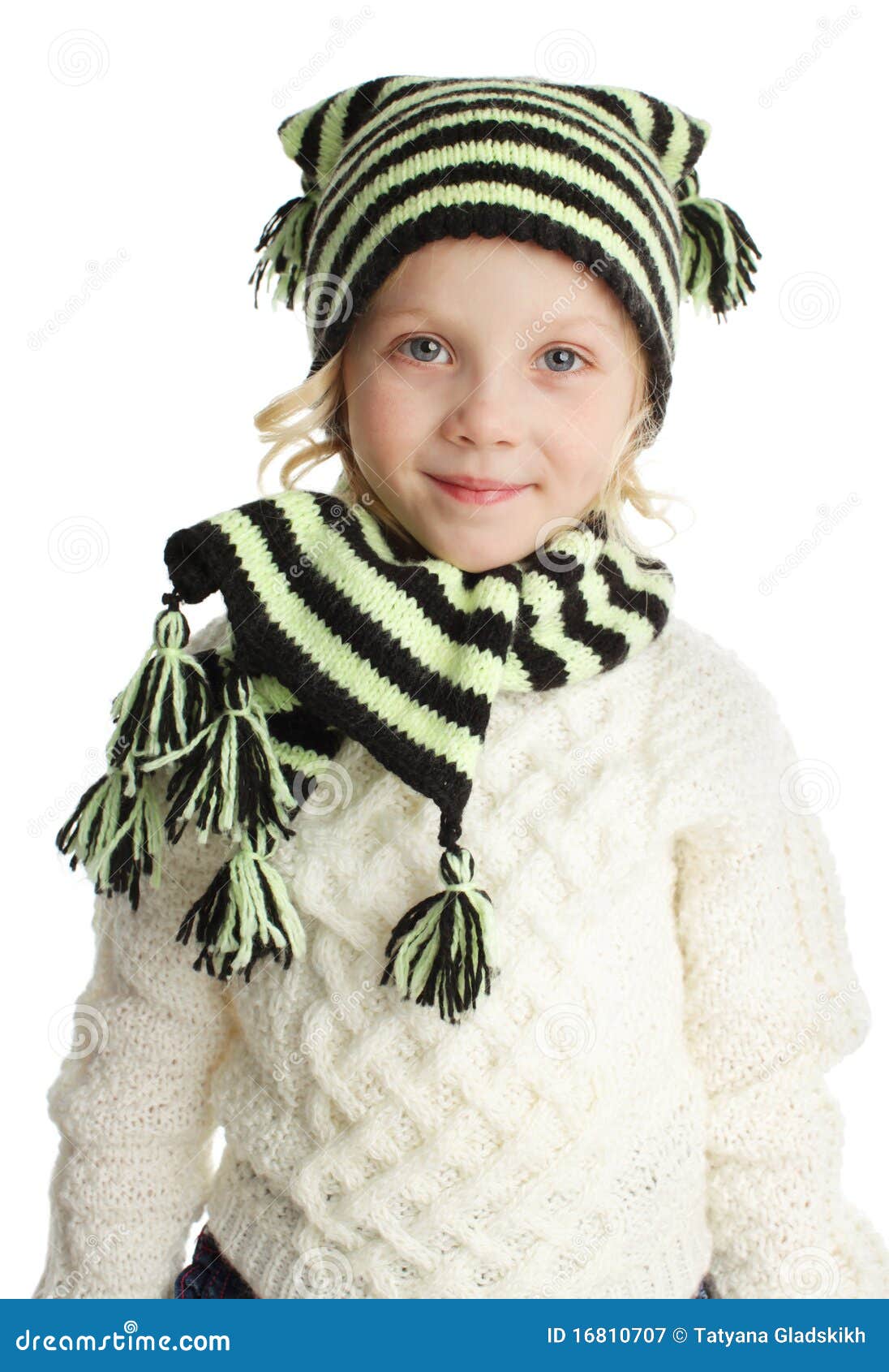 Little girl in knitted hat stock image. Image of beautiful - 16810707