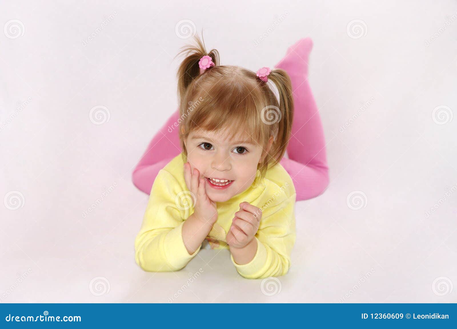 The little girl laughs stock image. Image of green, emotion 12360609