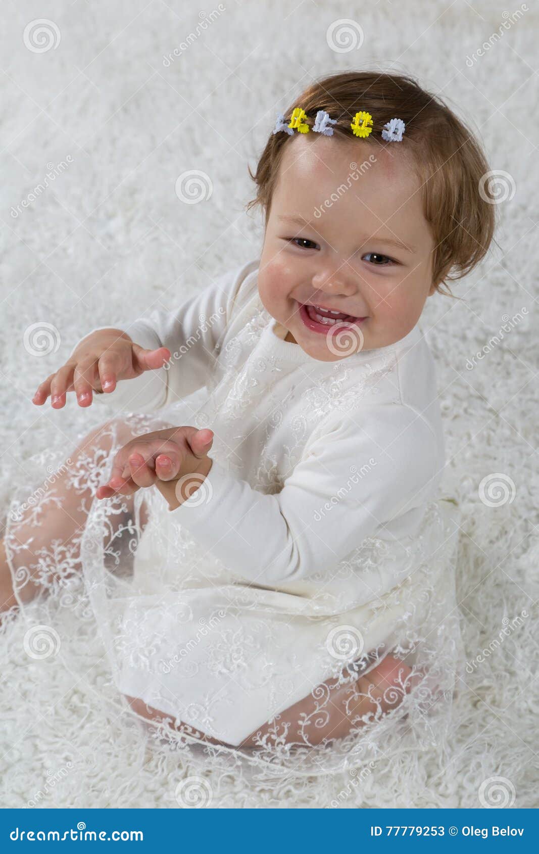 Little Girl Laughs and Claps Her Hands Stock Image Image of girl
