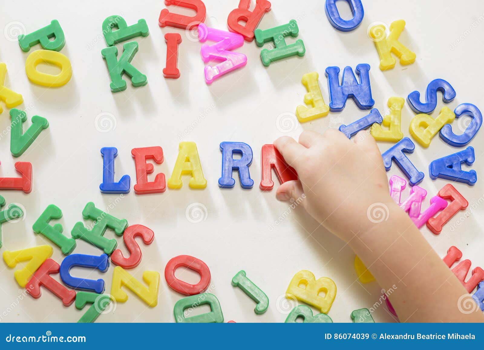 Little Girl Learning Alphabet Letters Stock Image Image Of Letters Learning 86074039