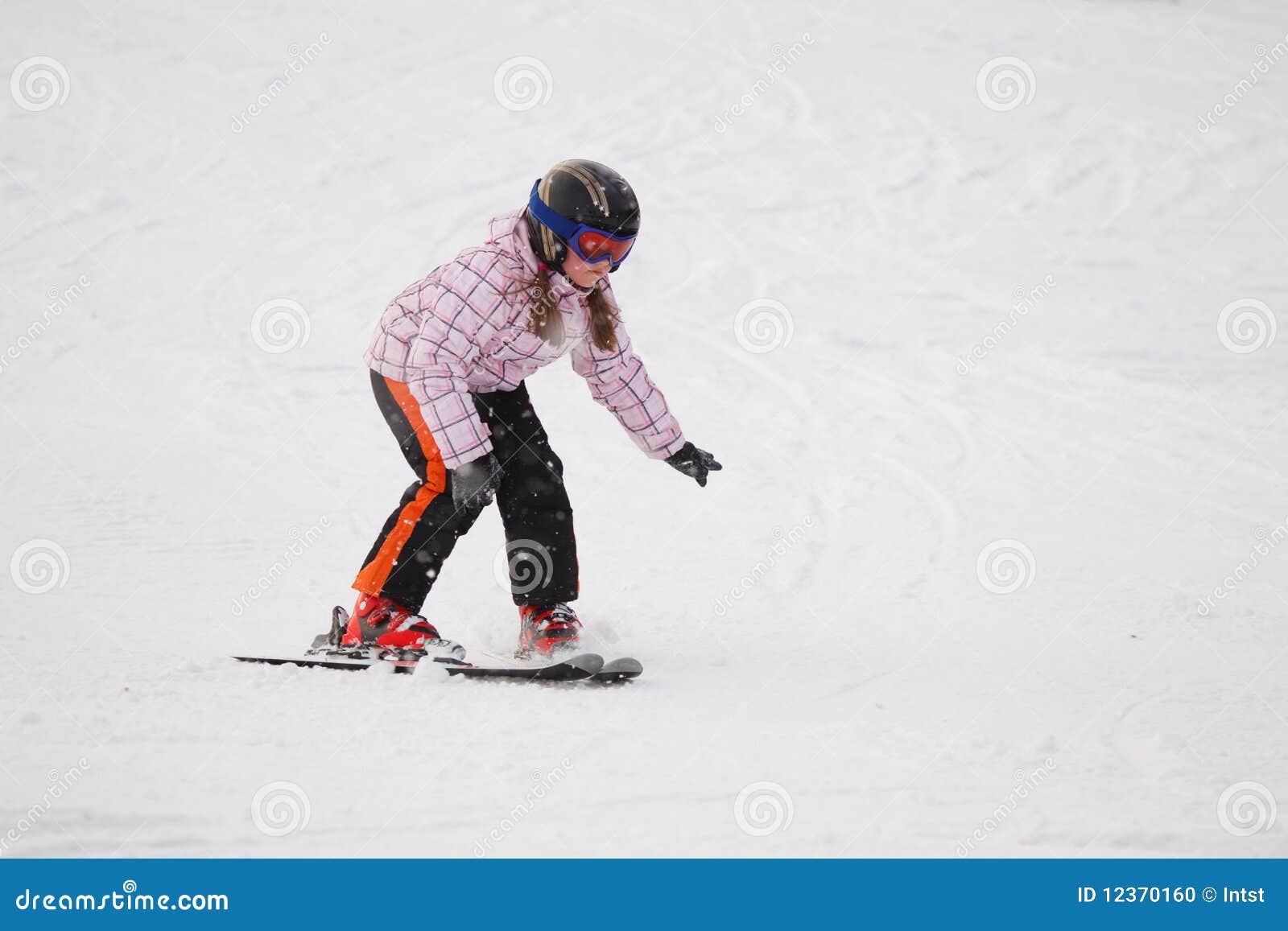 Little Girl Learning Alpine Skiing Stock Photo Image of alpine