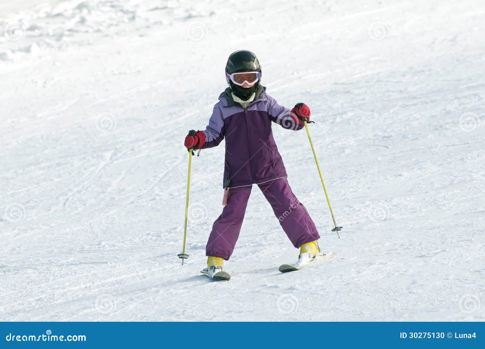 Little girl skiing stock photo. Image of training, active 30275130