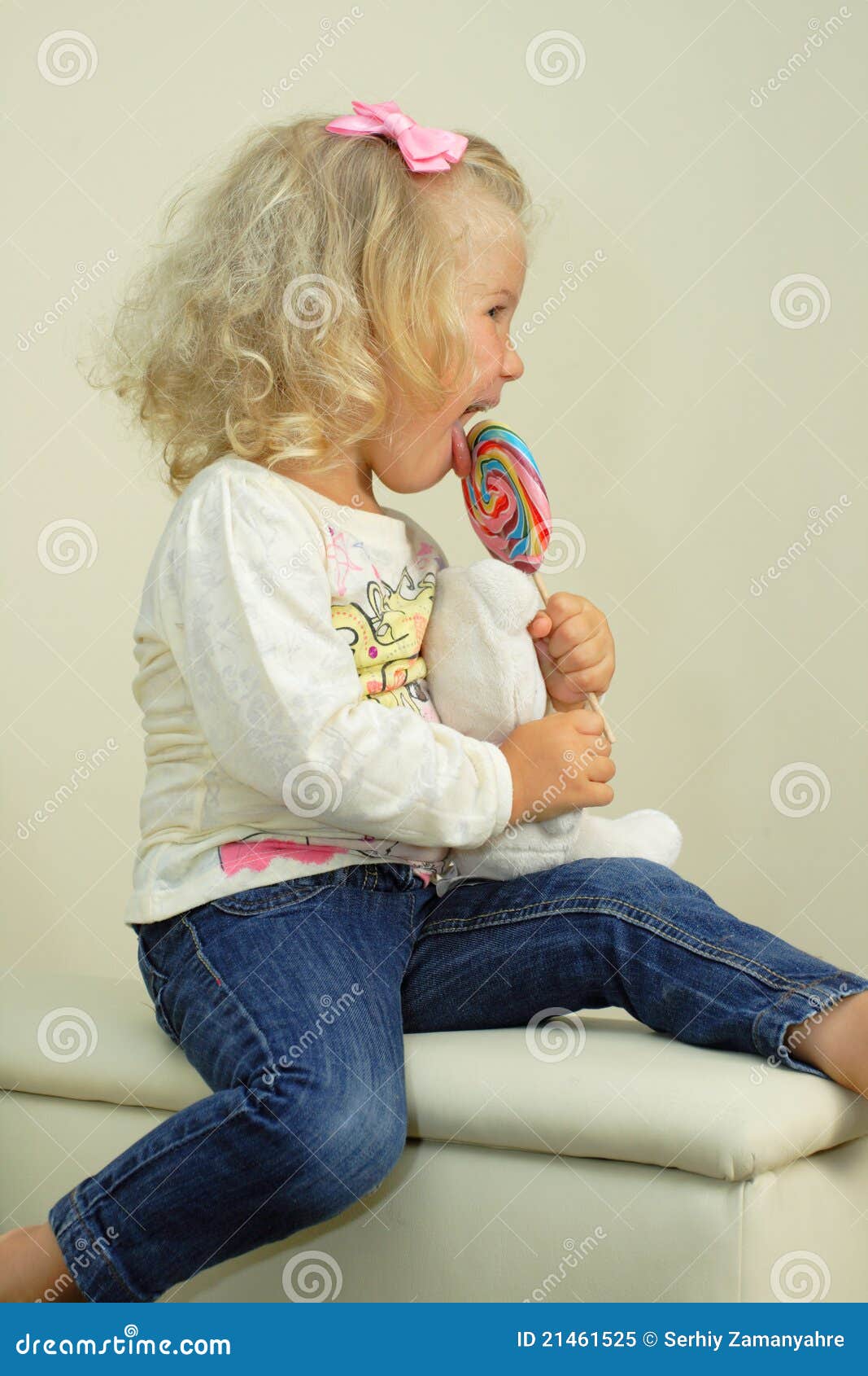 Little girl with lollipop stock image. Image of cavity 21461525
