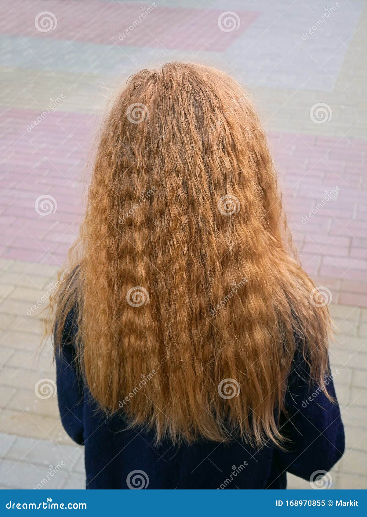 Little Girl with Long Flowing Wavy Blond Hair Stock Image - Image of  natural, brown: 168970855