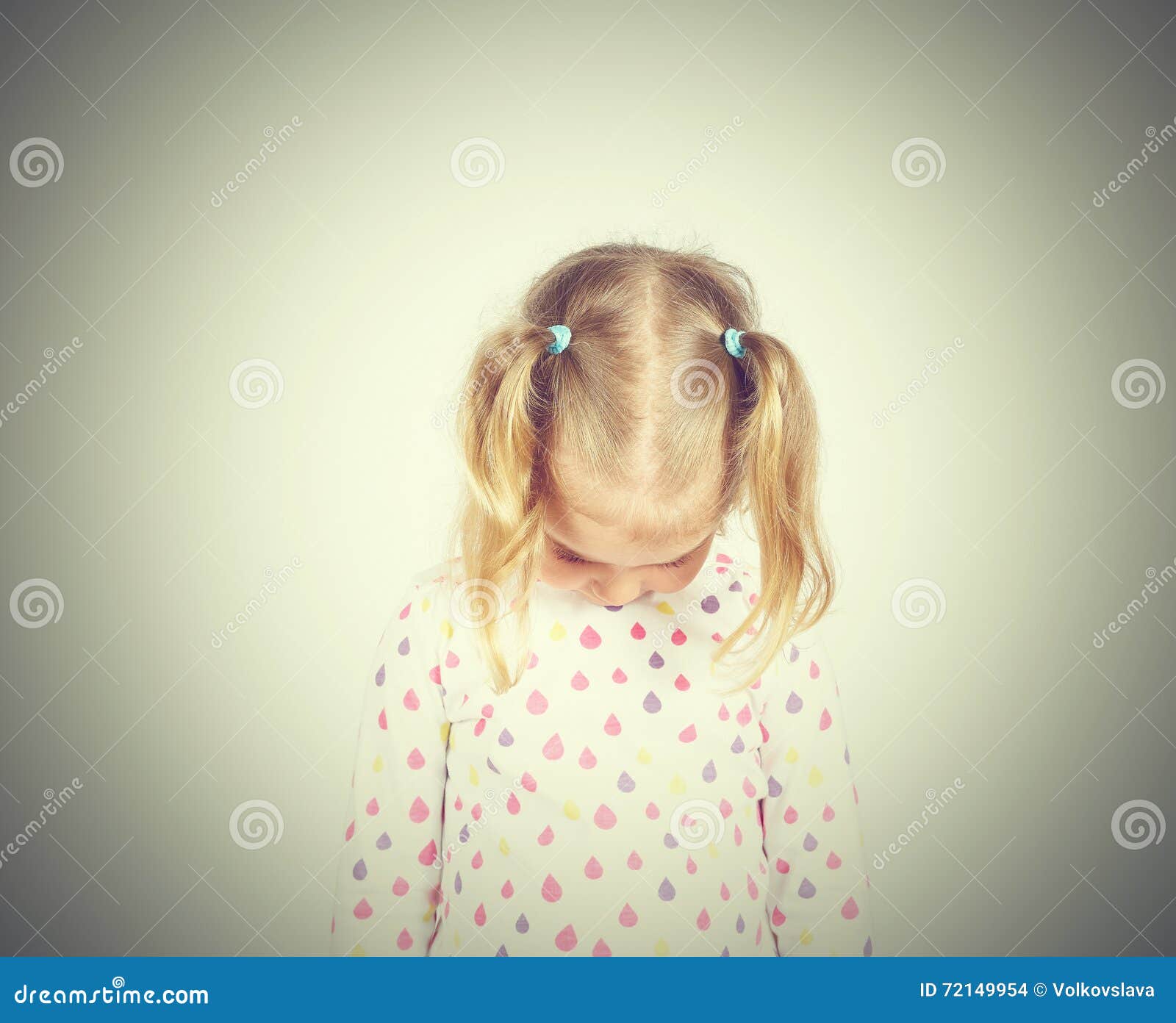 Little Girl Looking Down Hurt Stock Photo Image of childhood, grimace