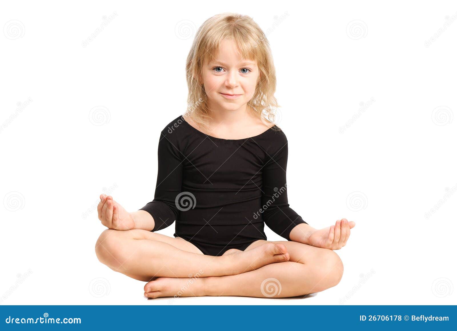 Little Girl Making Yoga Relaxing Pose Royalty Free Stock Photos Image 26706178