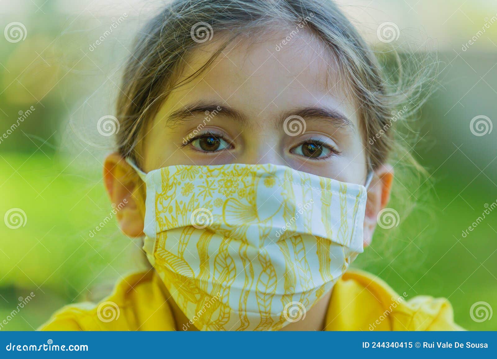 Little girl with mask stock image. Image of people, blond - 244340415