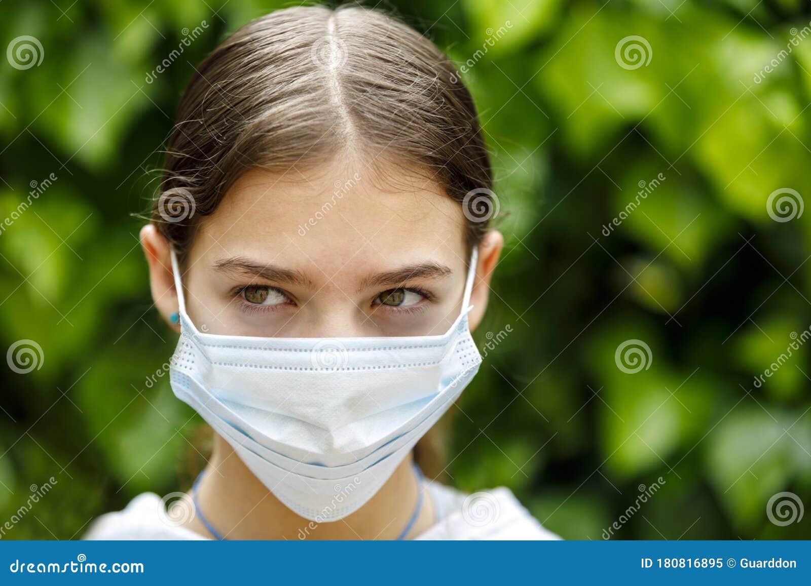 Little Girl with Mask Outside Stock Image - Image of empty, dangerous ...