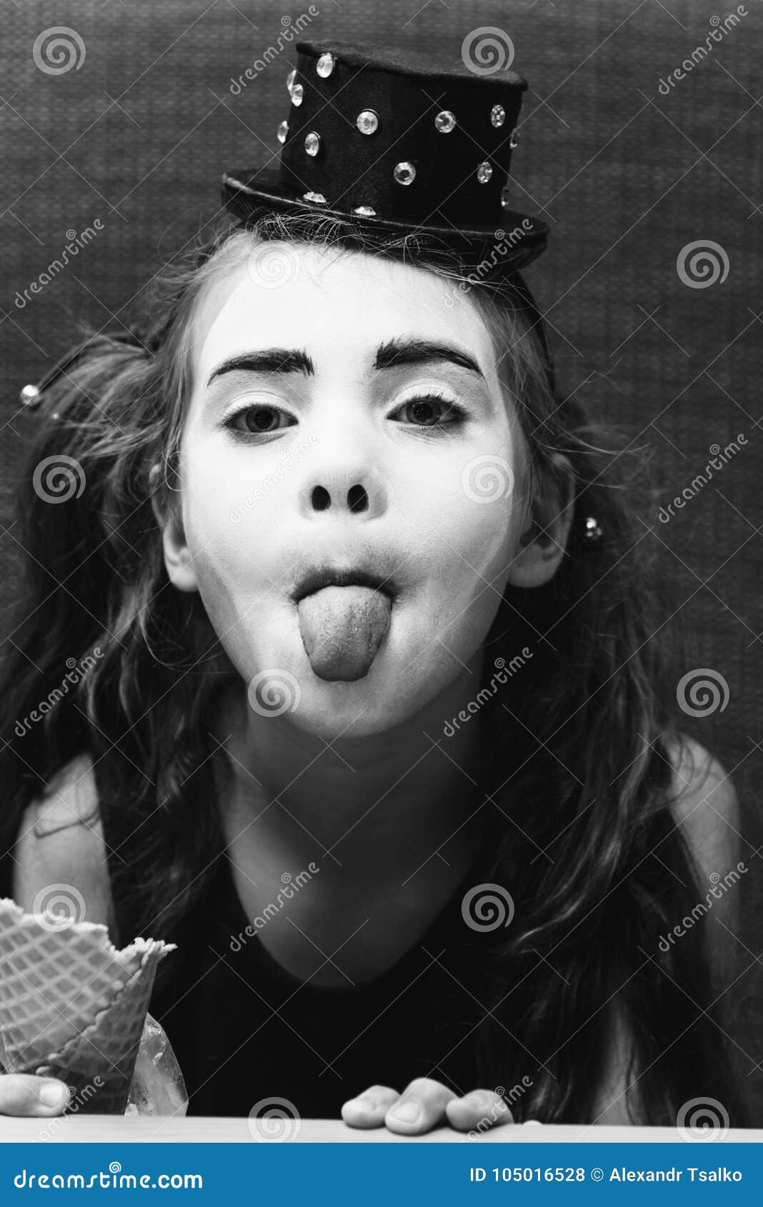 Little Girl Meme Eating Ice Cream In Coffee Stock Photo Image Of